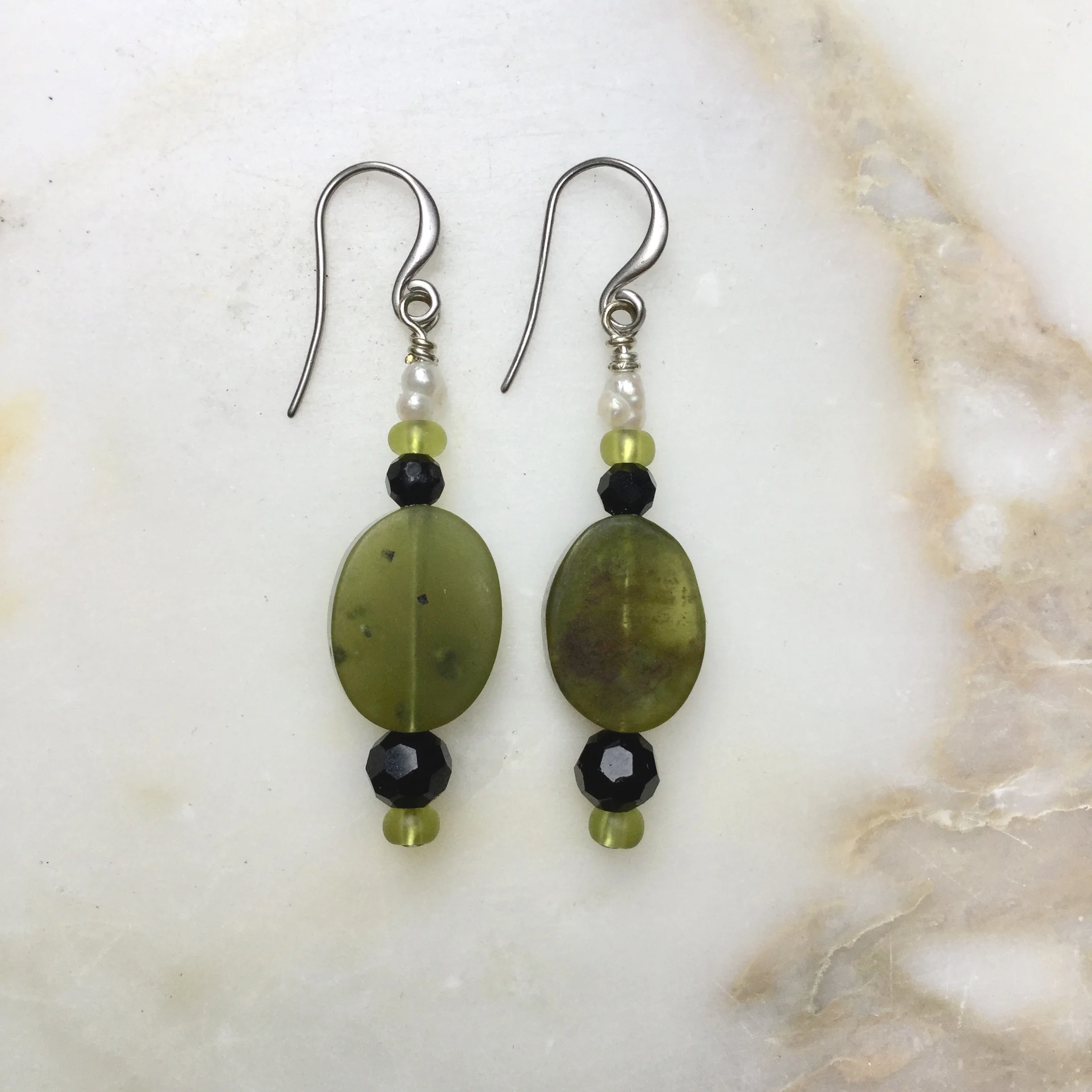 Moss Green Oval Drops