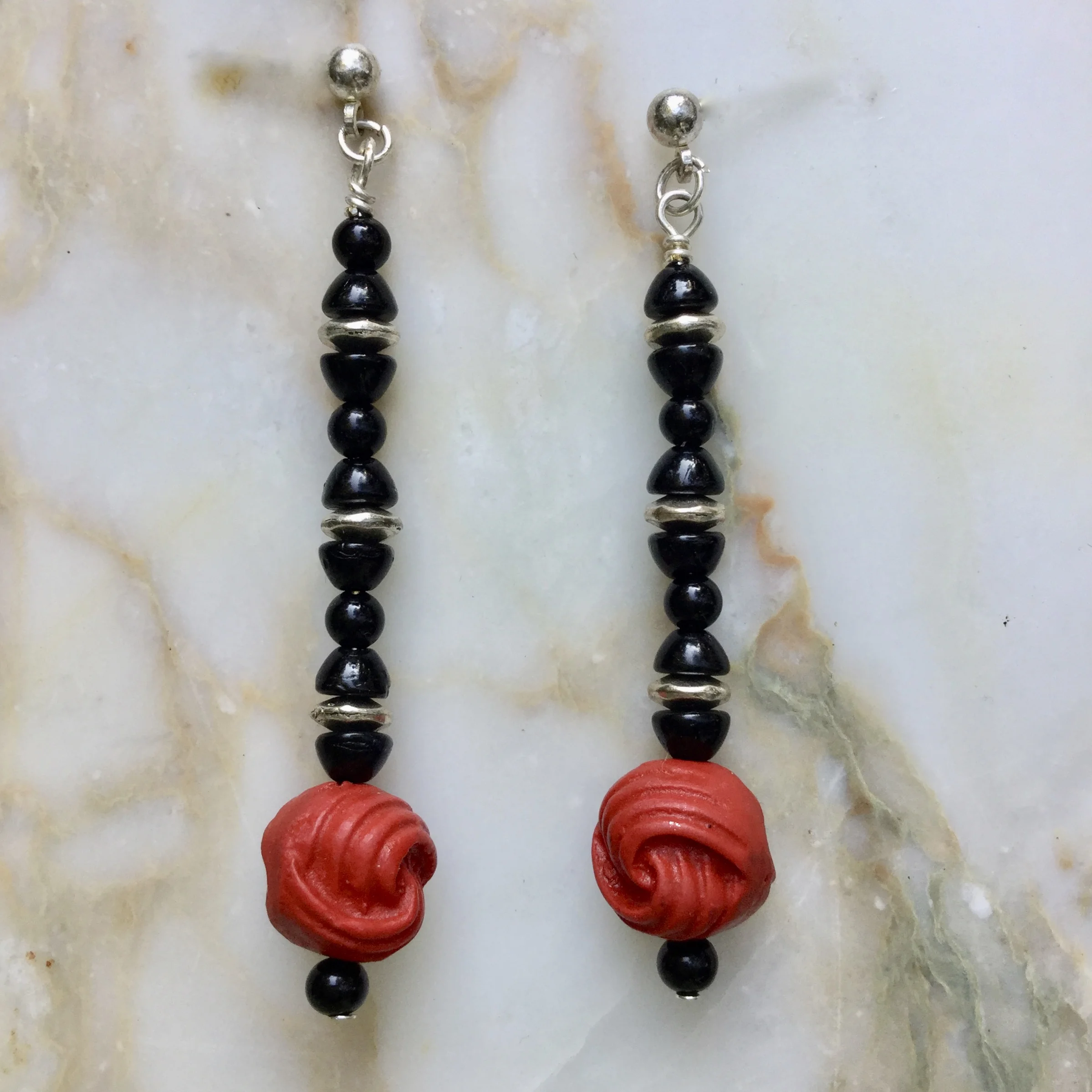 Cinnabar Knot Earrings
