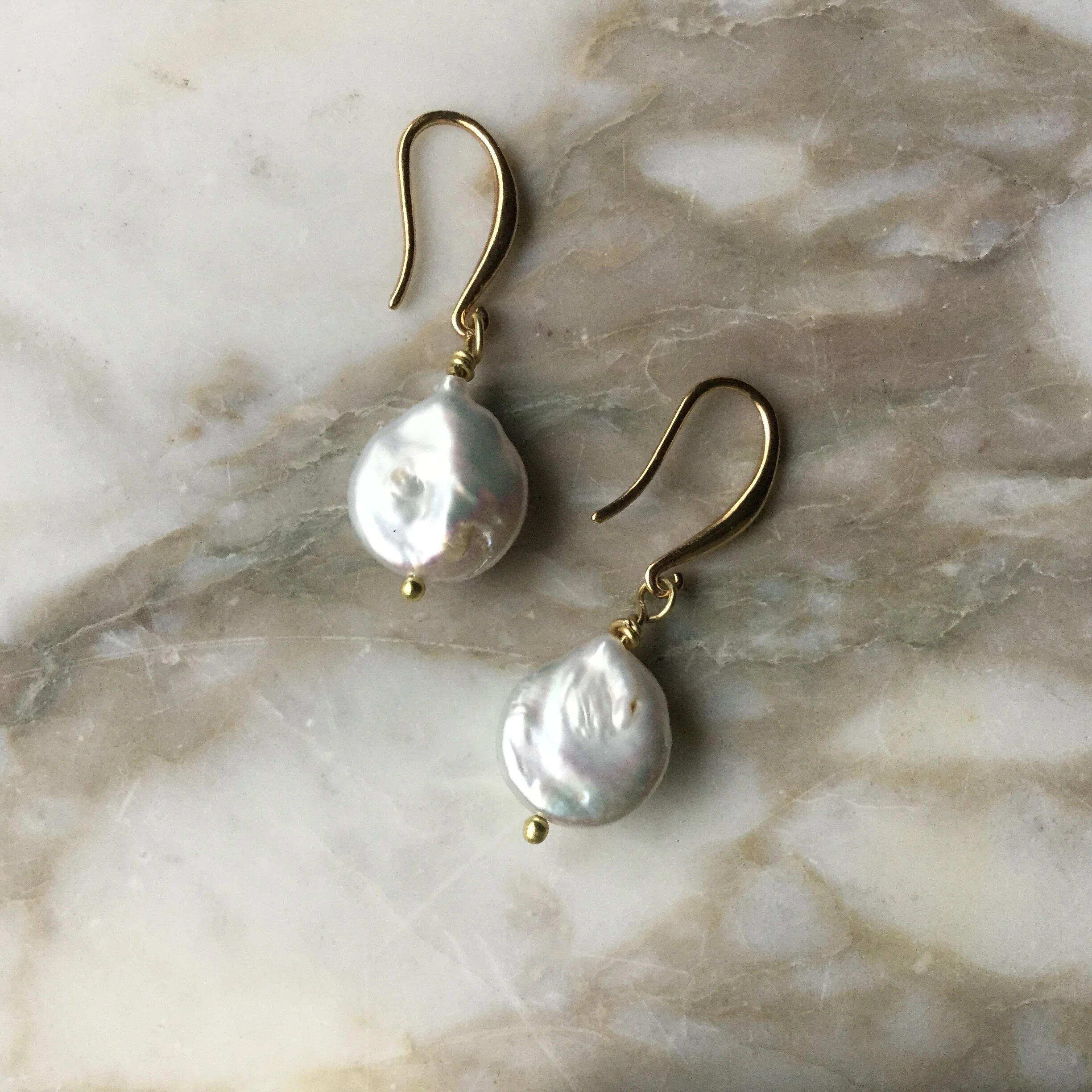 Irene's Coin Pearl Dangles