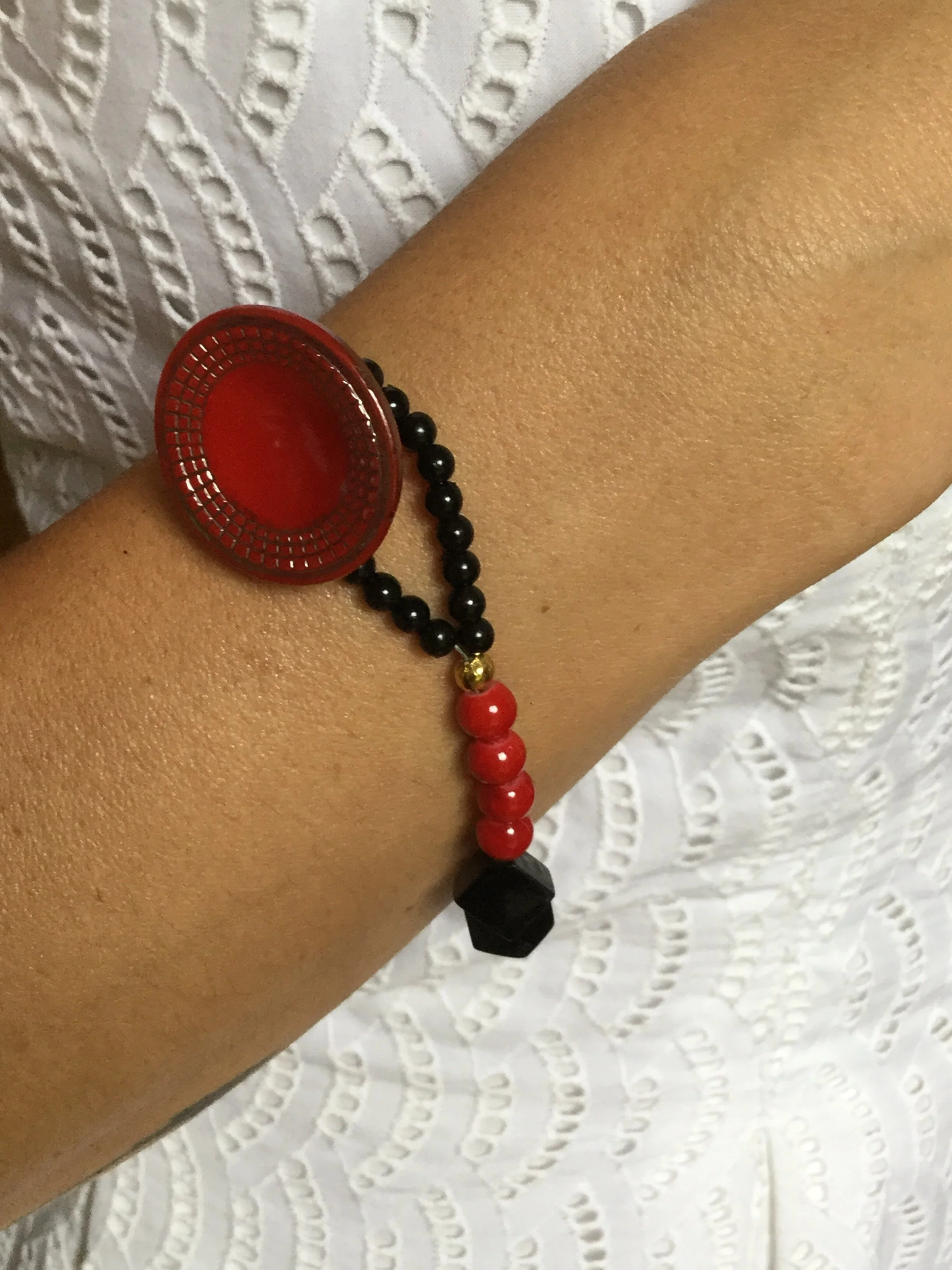 Red Button Bracelet