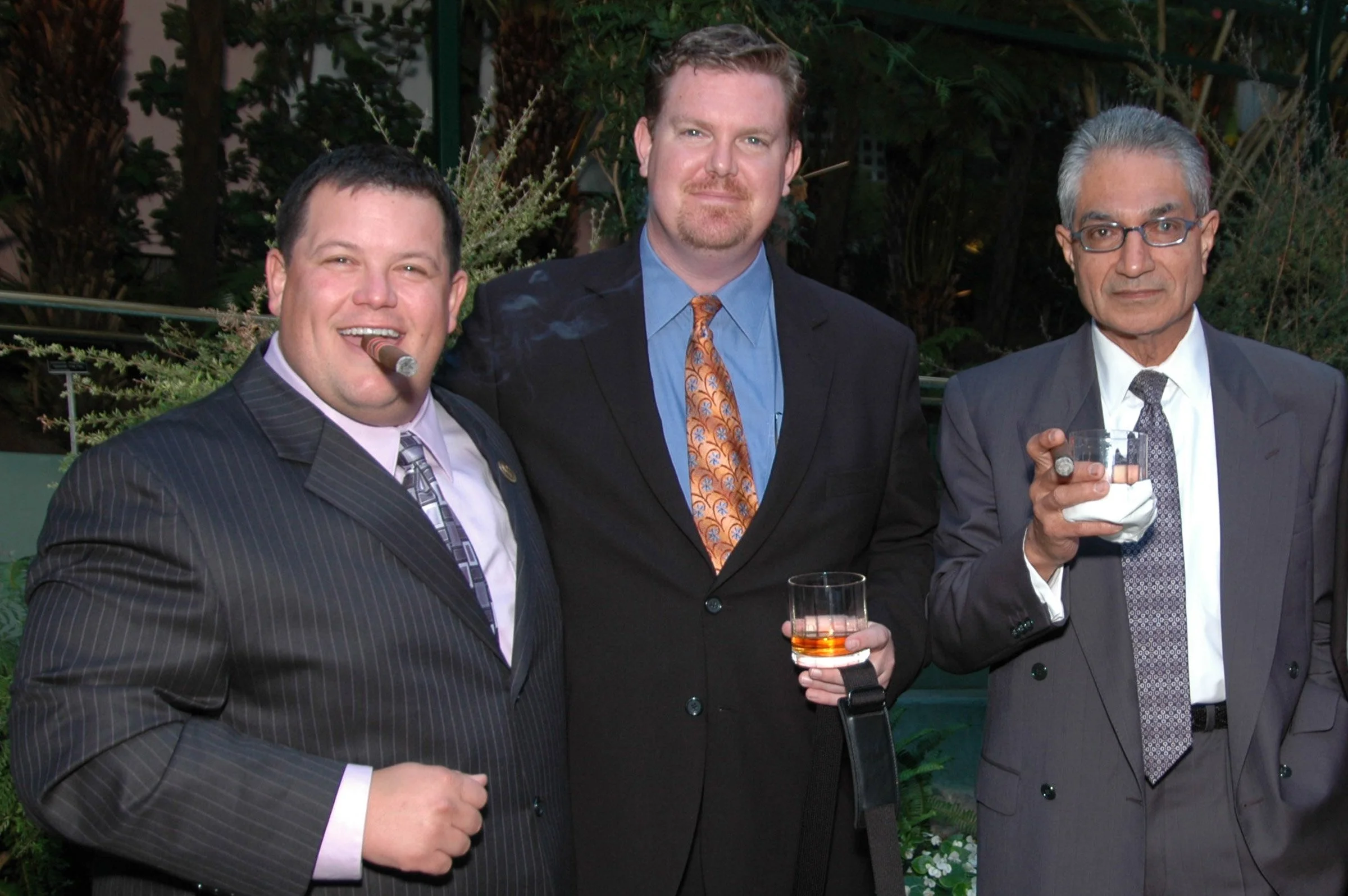   Matt Lanford (Santa Barbara Cigar), Michael Dougherty (Fuente &amp; Newman Premium Cigar Co.), Manjit Bain (Tinder Box, Costa Mesa)  