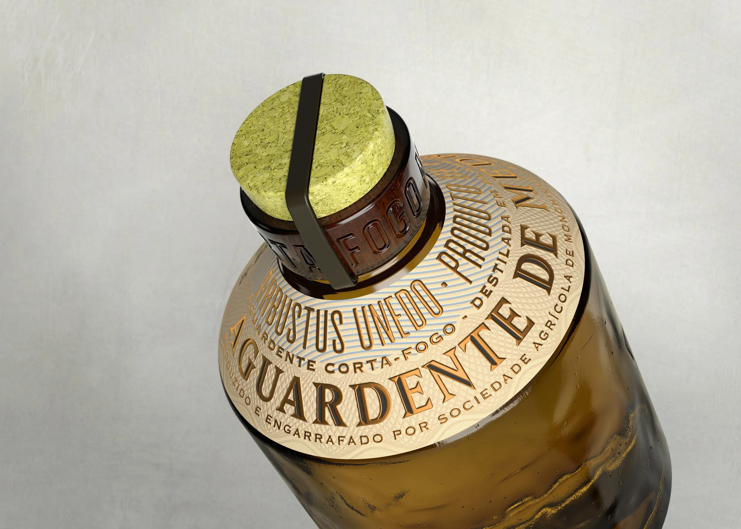 Naming / Branding / Bottle Design / Packaging Design / Label Design for Aguardente de Medronho CORTA-FOGO (Brandy) by BRAVA