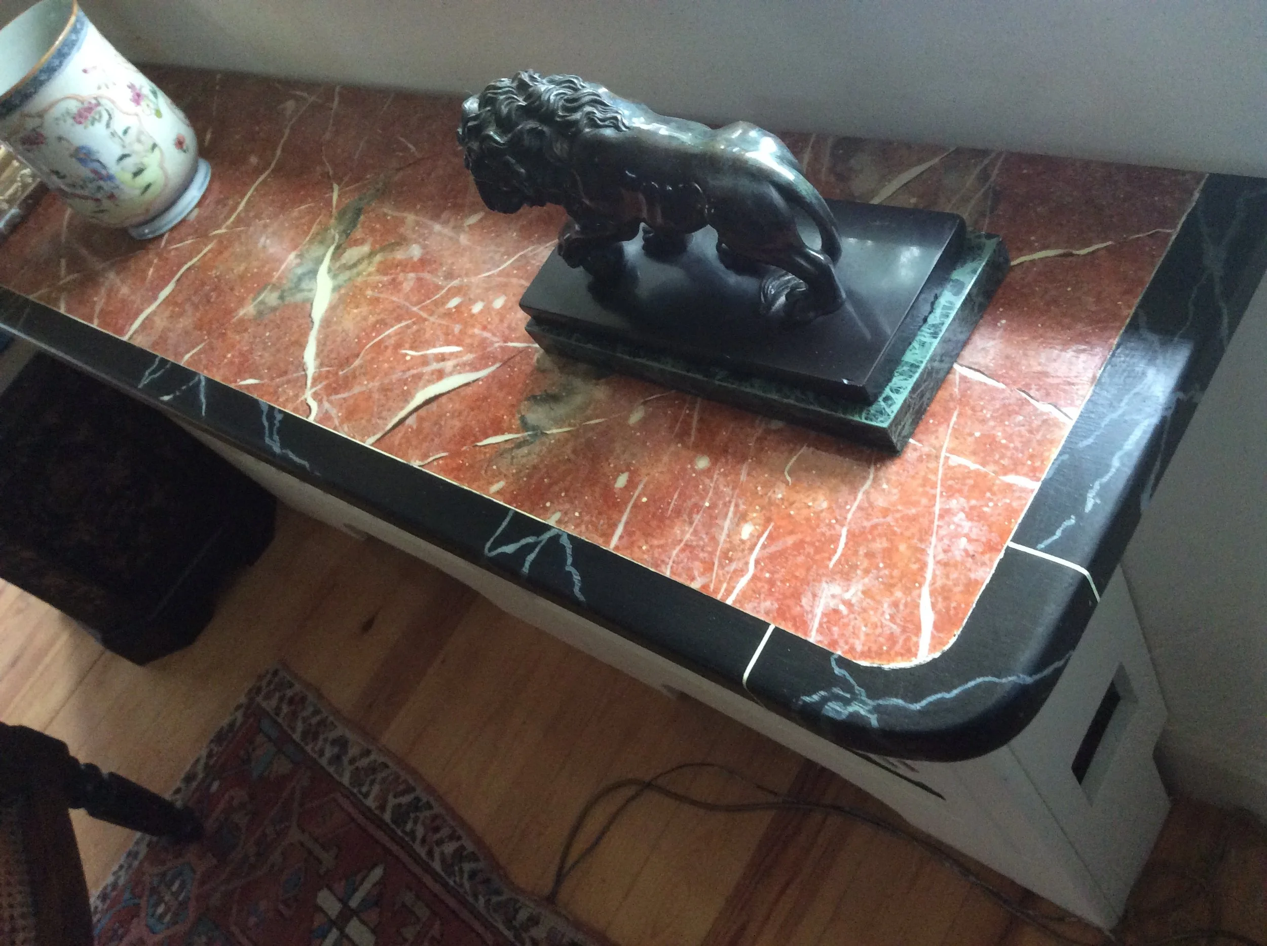  Marbled radiator-cover tops. 