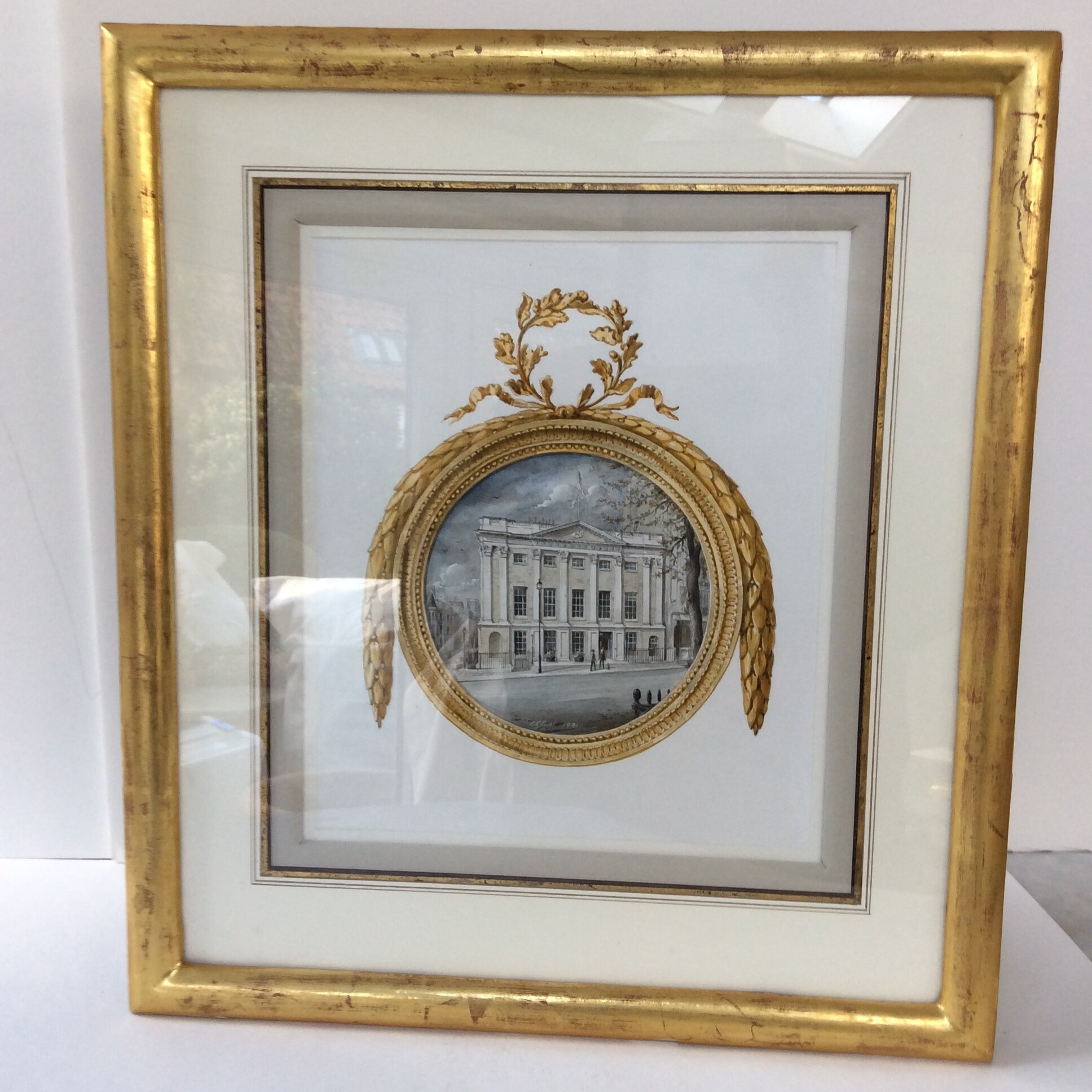  Water-gilded Frame, with deep-bevel "French" Mount. 