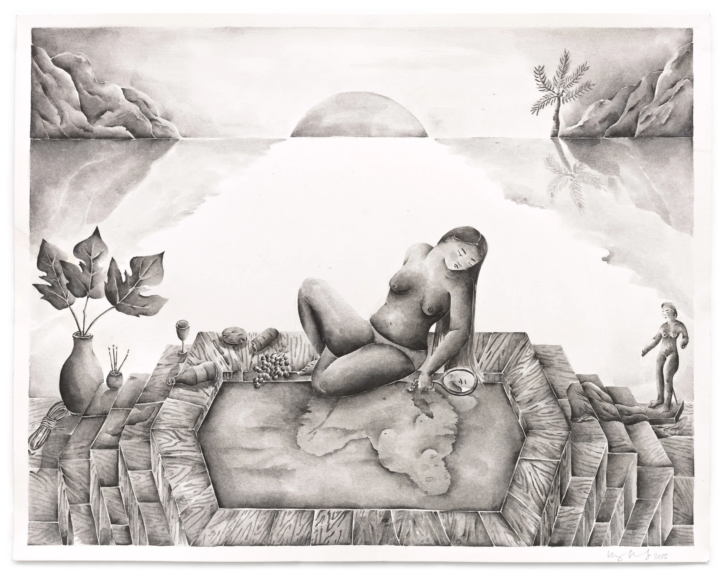  2016, sumi ink on paper, 11” x 14” 