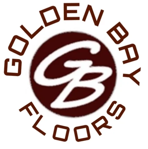 Goldden Bay Floors logo featuring a circular emblem with stylized initials GB and the company name around it.