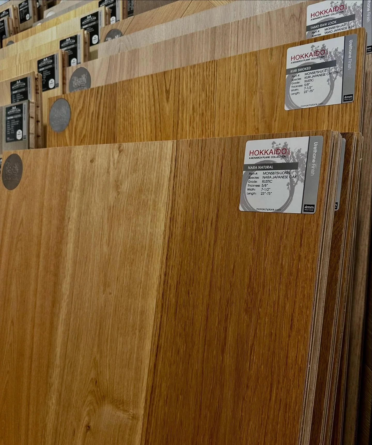 New Hokkaido collection from Monarch Plank. Come stop by our showroom! #japaneseoak #monarchplank #hardwood #gallaher