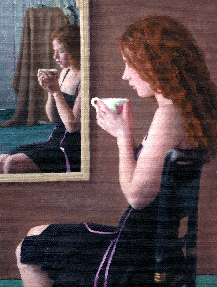 Amber Sipping Tea