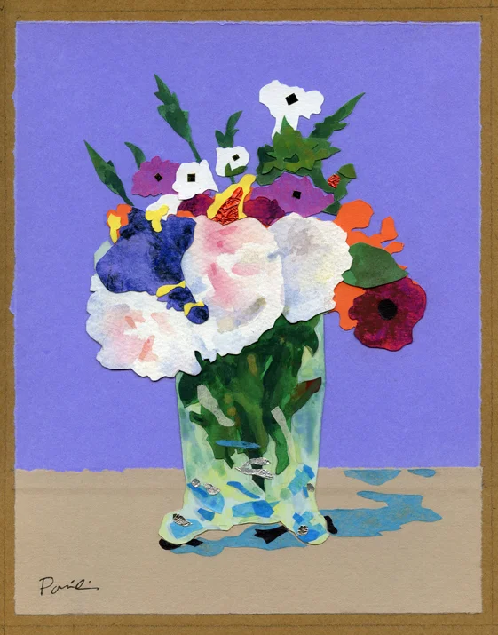 Flowers in a Crystal Vase, After Manet