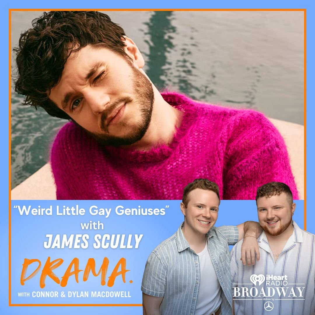 NEW EP! 🎩 Connor &amp; Dylan are joined by James Scully (Oh, Mary!, Fire Island). Welcome to a brand new episode of DRAMA. The twins and @scullynjames become fast friends, some might even say sisters, as James tunes in from his dressing room at the 