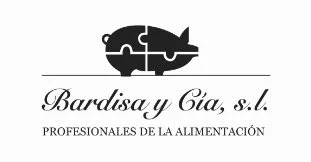 Logotipo de Bardisa y Cía, s.l., profesionales de la alimentación, con una ilustración de un cerdo estilizado en negro y blanco.