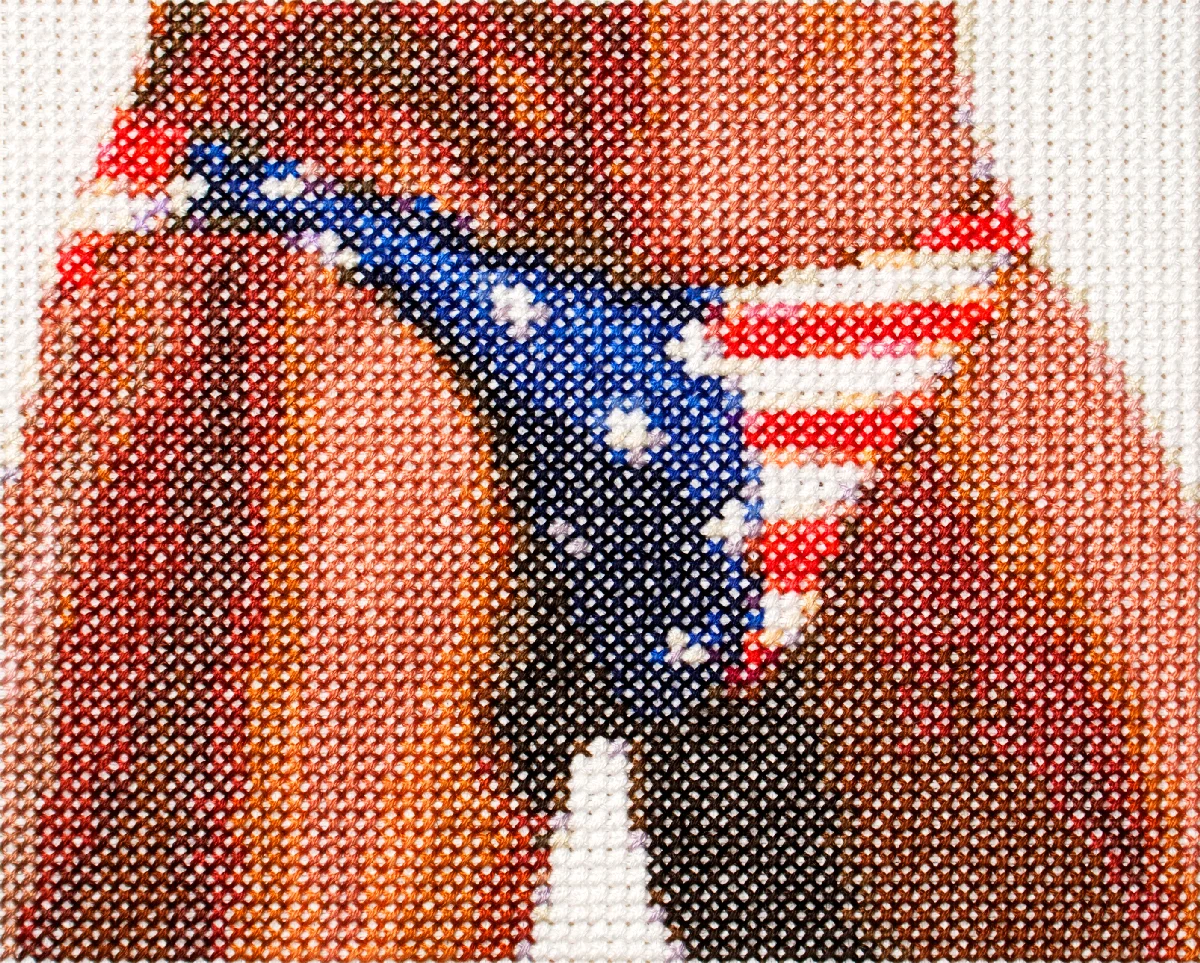 american junk 5 cotton thread on aida cloth 4.75 x 5.75 inches 2017