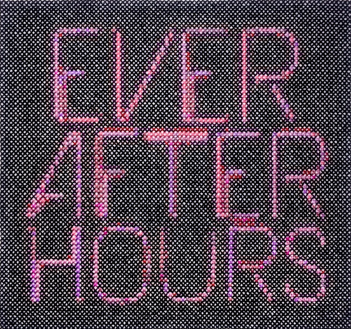EVER AFTER HOURS Cotton thread on aida cloth 6.6 x 7.25 inches 2018