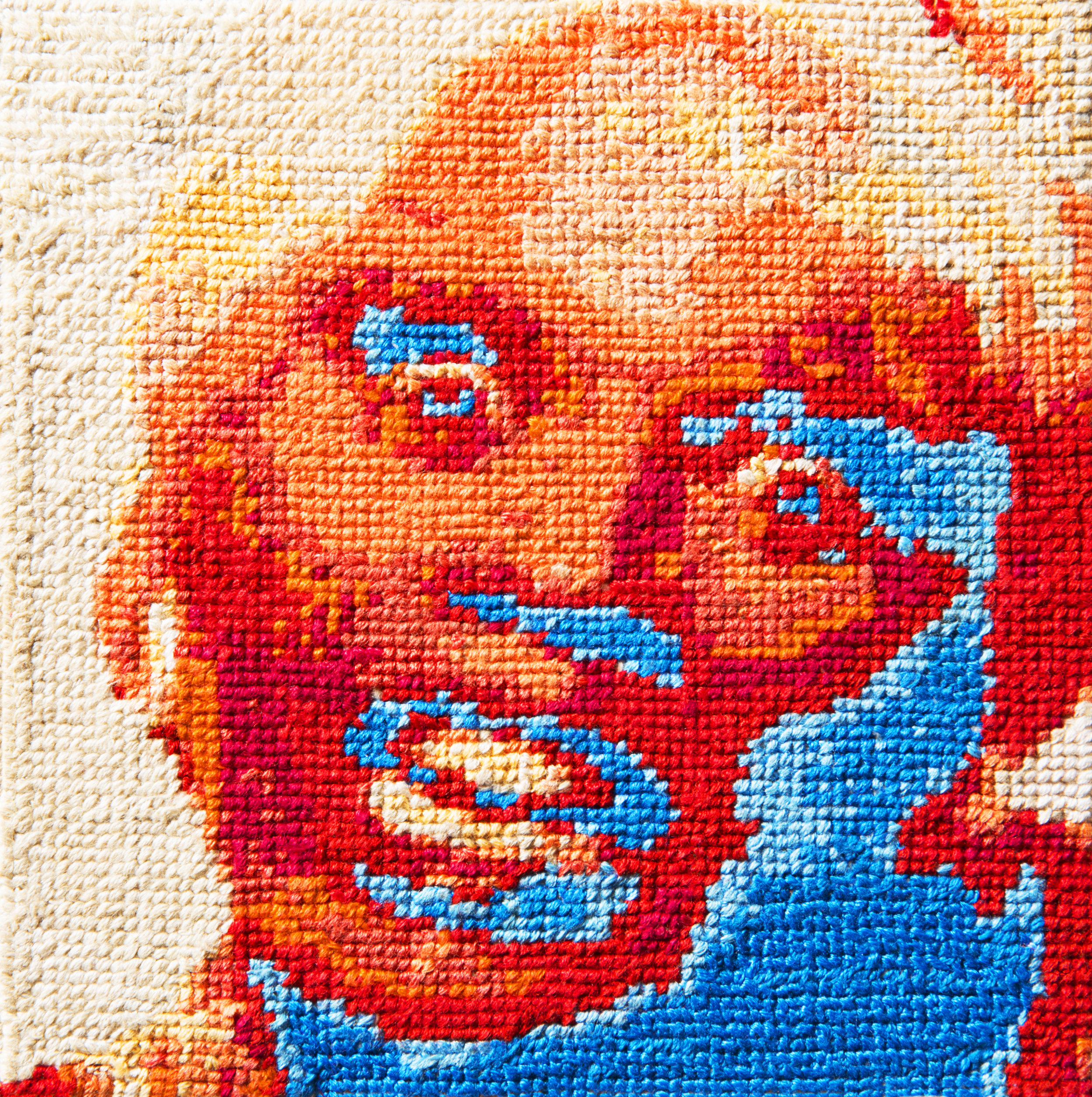   Frame 30   By Mike Stasny  5 x 5 inches  Cotton thread on aida cloth  2013 
