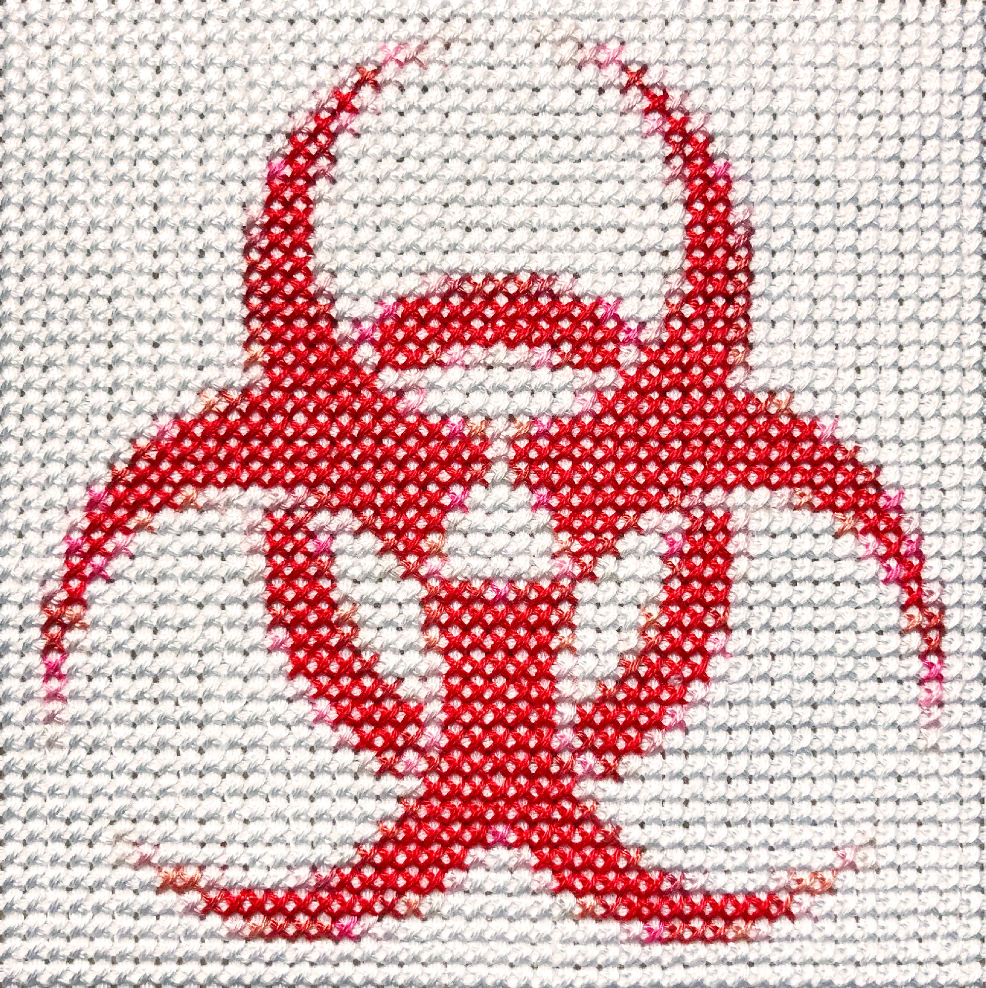 biohazard Cotton thread on aida cloth 4 x 4 inches 2018