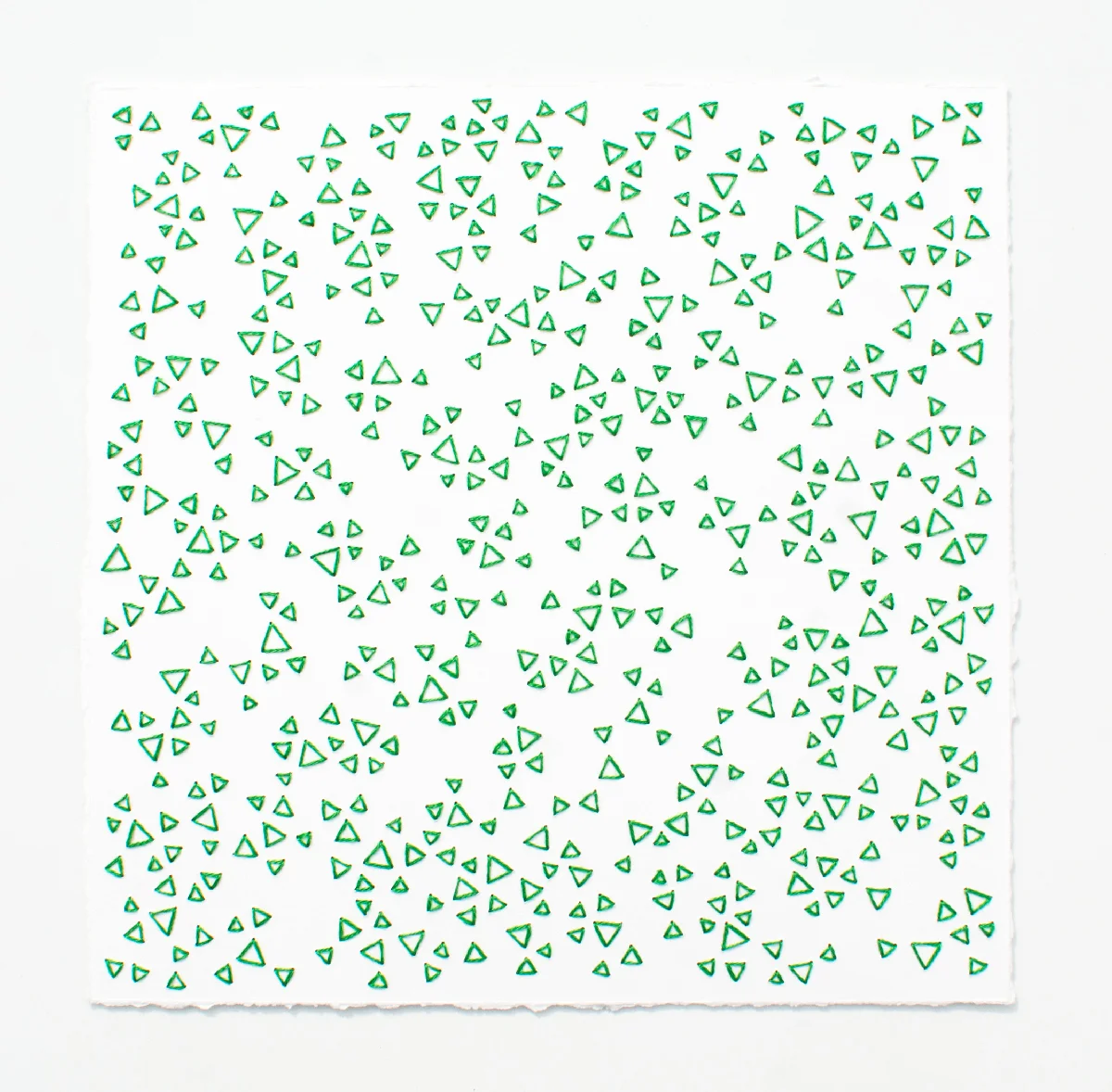 break (green) Cotton thread on paper 7 x 7 inches 2017