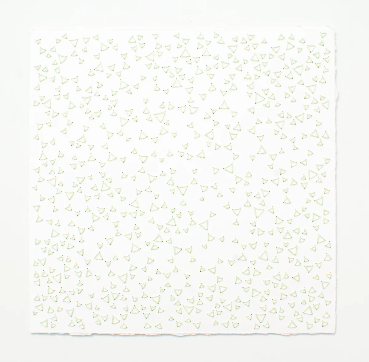 break (mint) Cotton thread on paper 7 x 7 inches 2017
