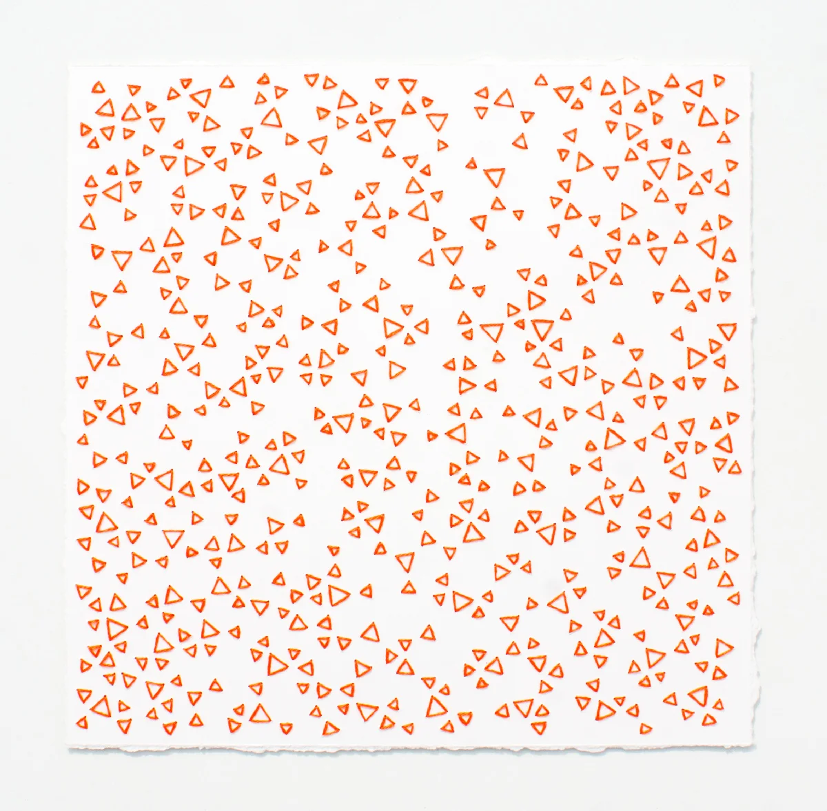 break (orange) Cotton thread on paper 7 x 7 inches 2017