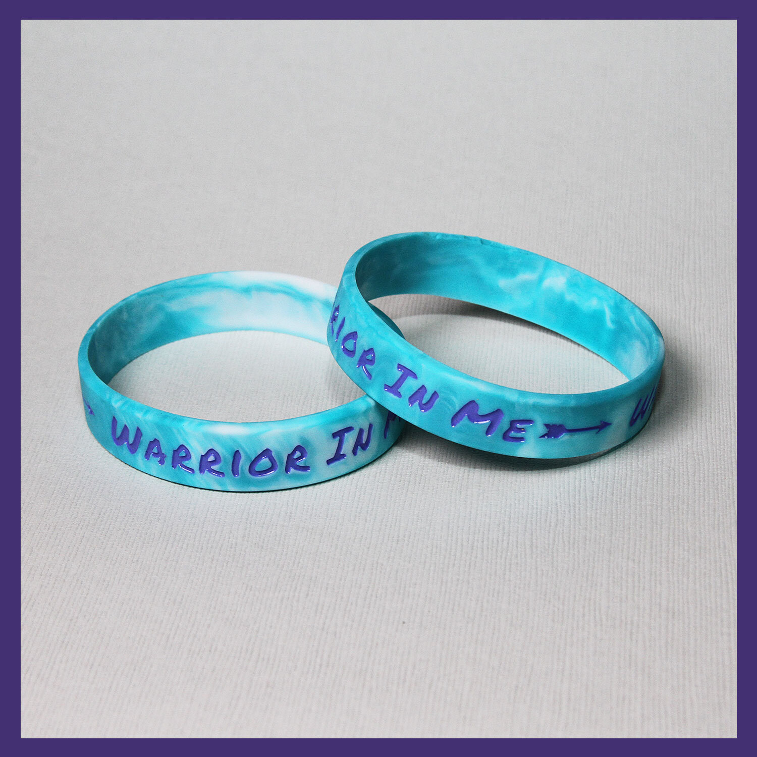 Set of Two Teal "Warrior in Me" Bracelets 