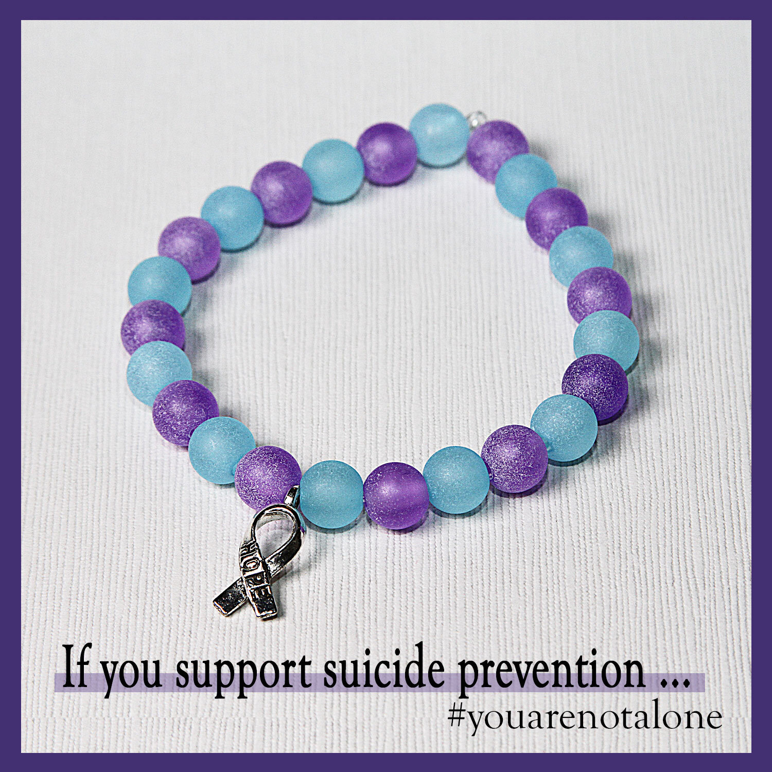 Teal and Purple "What's Your Color?" Suicide Awareness Bracelet
