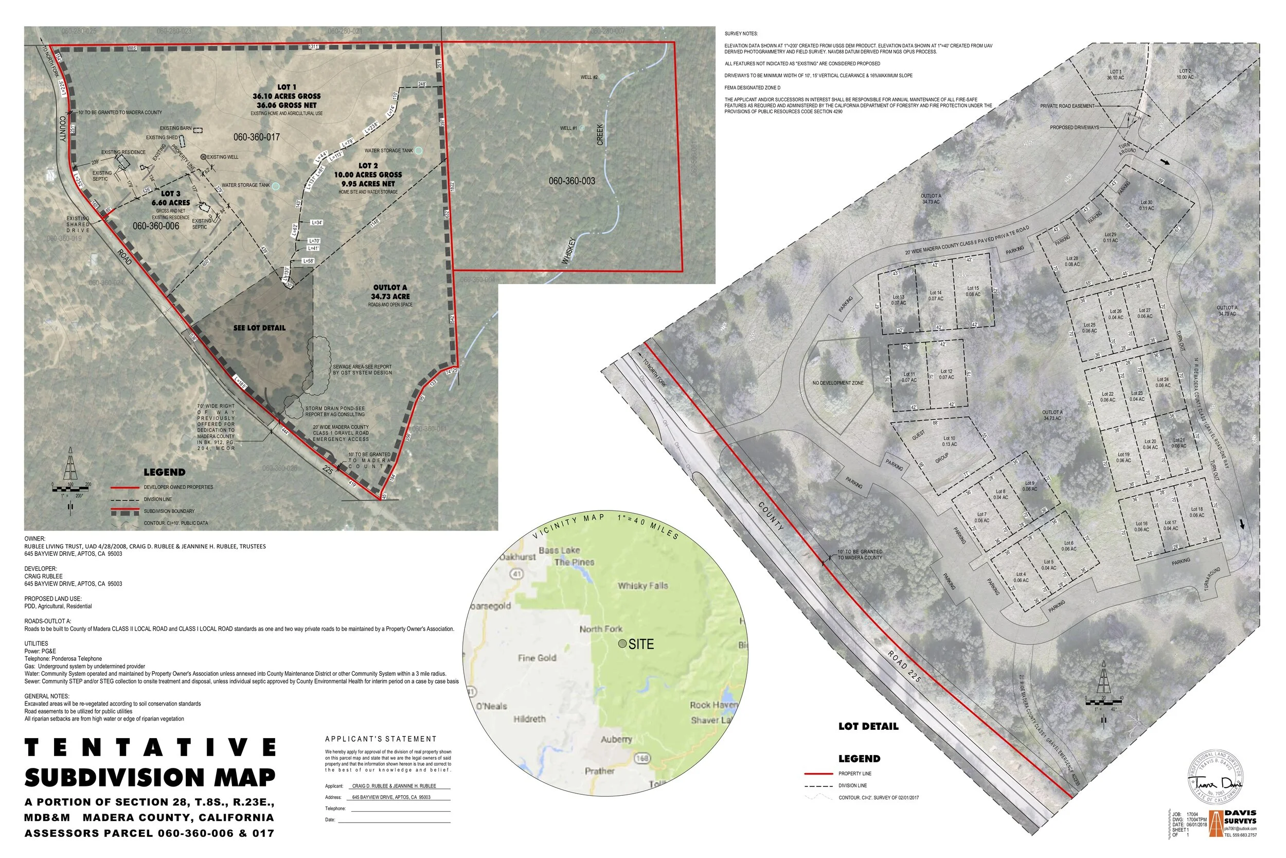 Tentative Subdivision Map approved by the county on October 23rd.