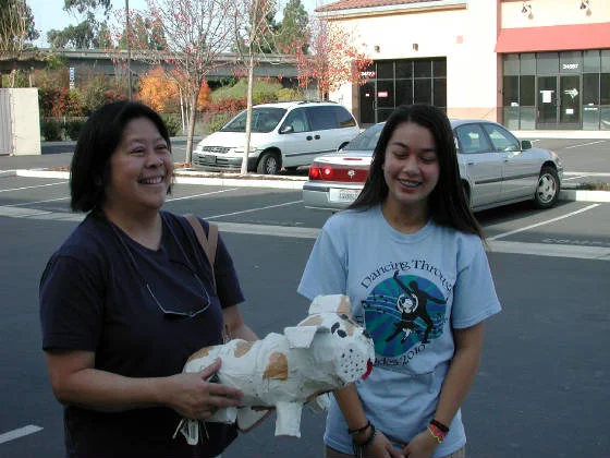 Glorianne Wong, daughter Lisa Wong, and Little Funston
