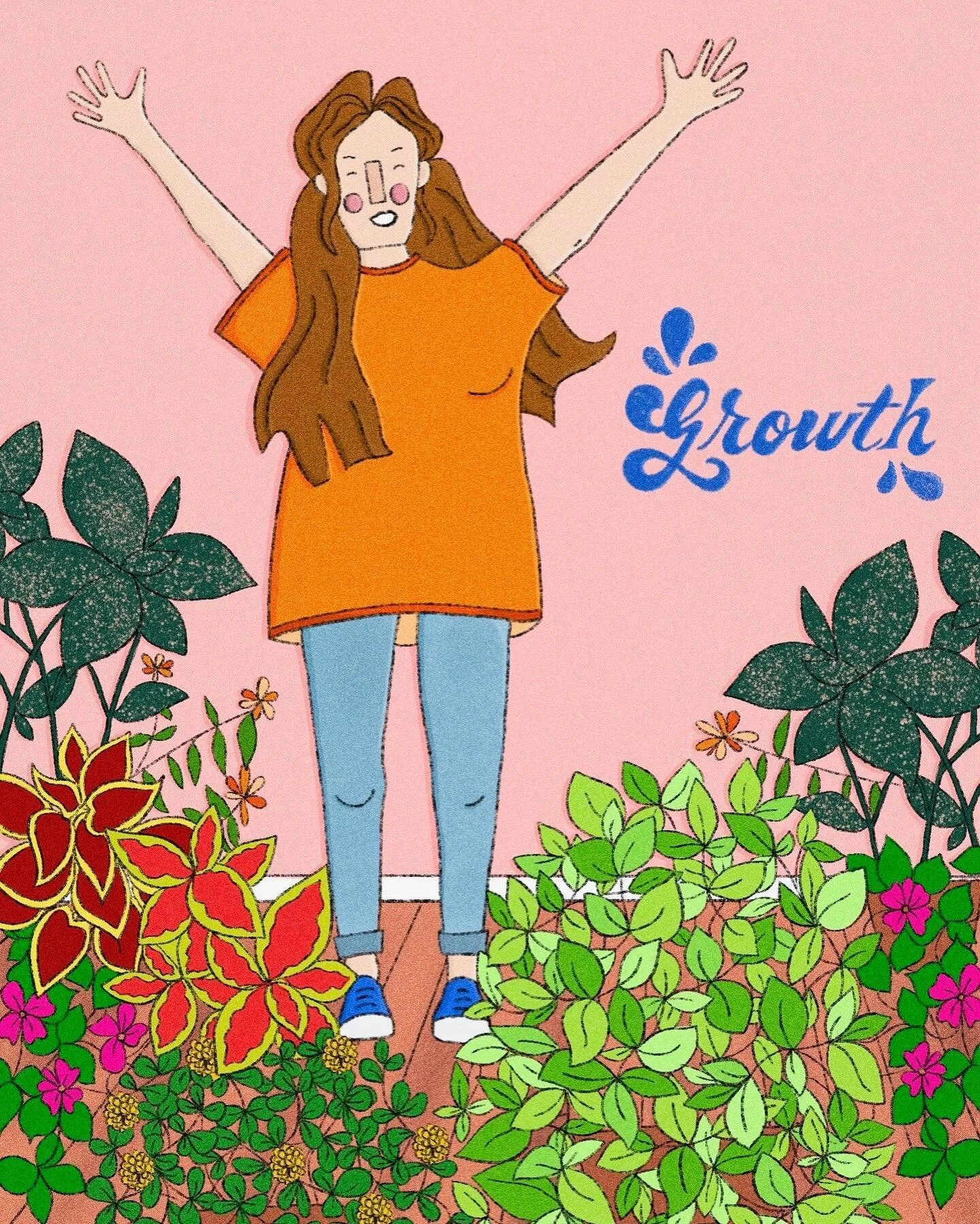 People?! I never draw them because they&rsquo;re hard to draw. I mess up the face, the proportions, the pose, the eyes. But here we are, and it turns out they&rsquo;re so fun!

I really love my cartoon person here. She&rsquo;s in a garden I drew insp