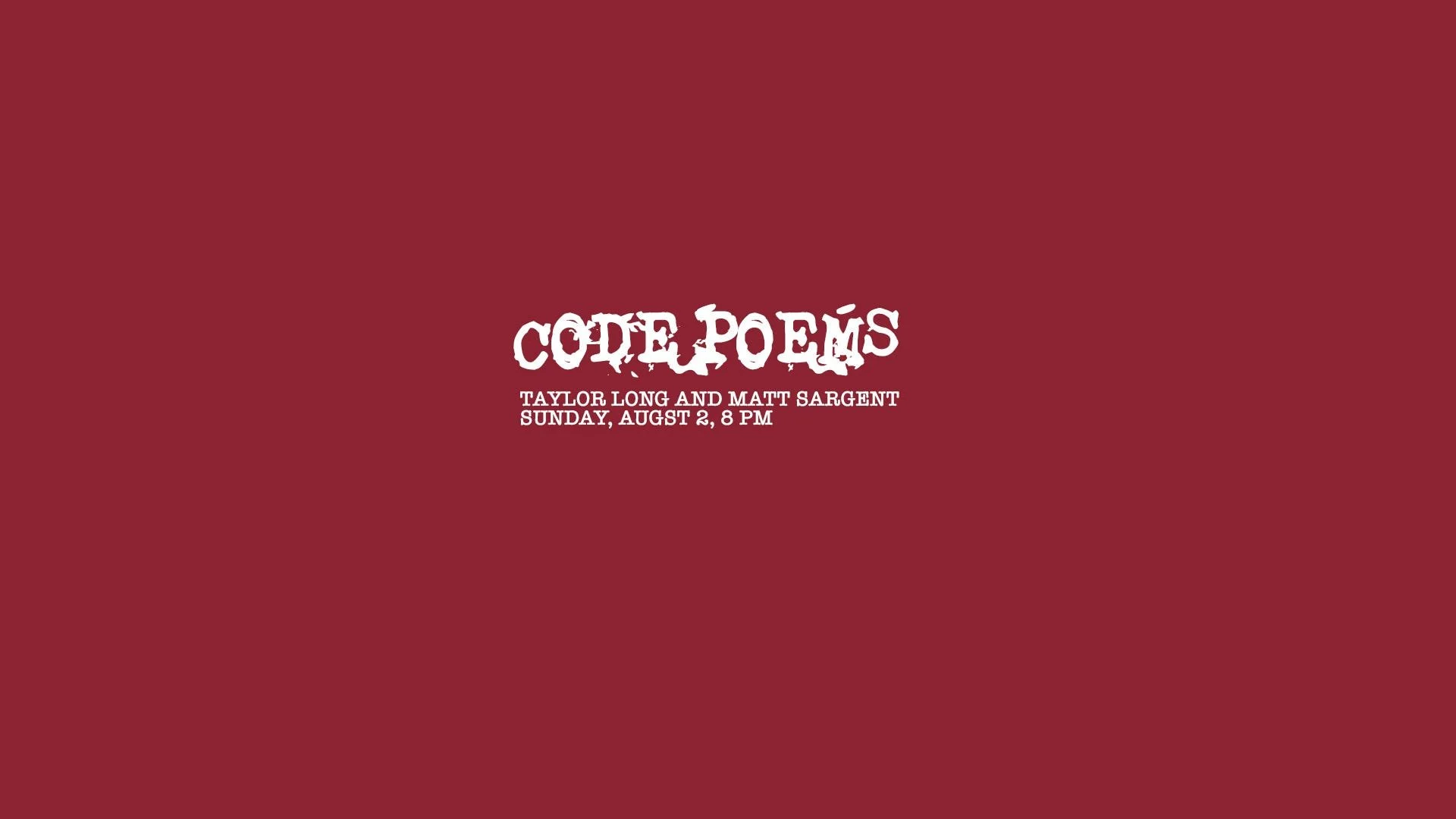 Code Poems at Greenkill Sessions (Kingston, NY)