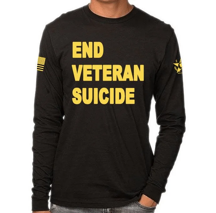 End Veteran Suicide - SAR Flag T-Shirt Long Sleeve