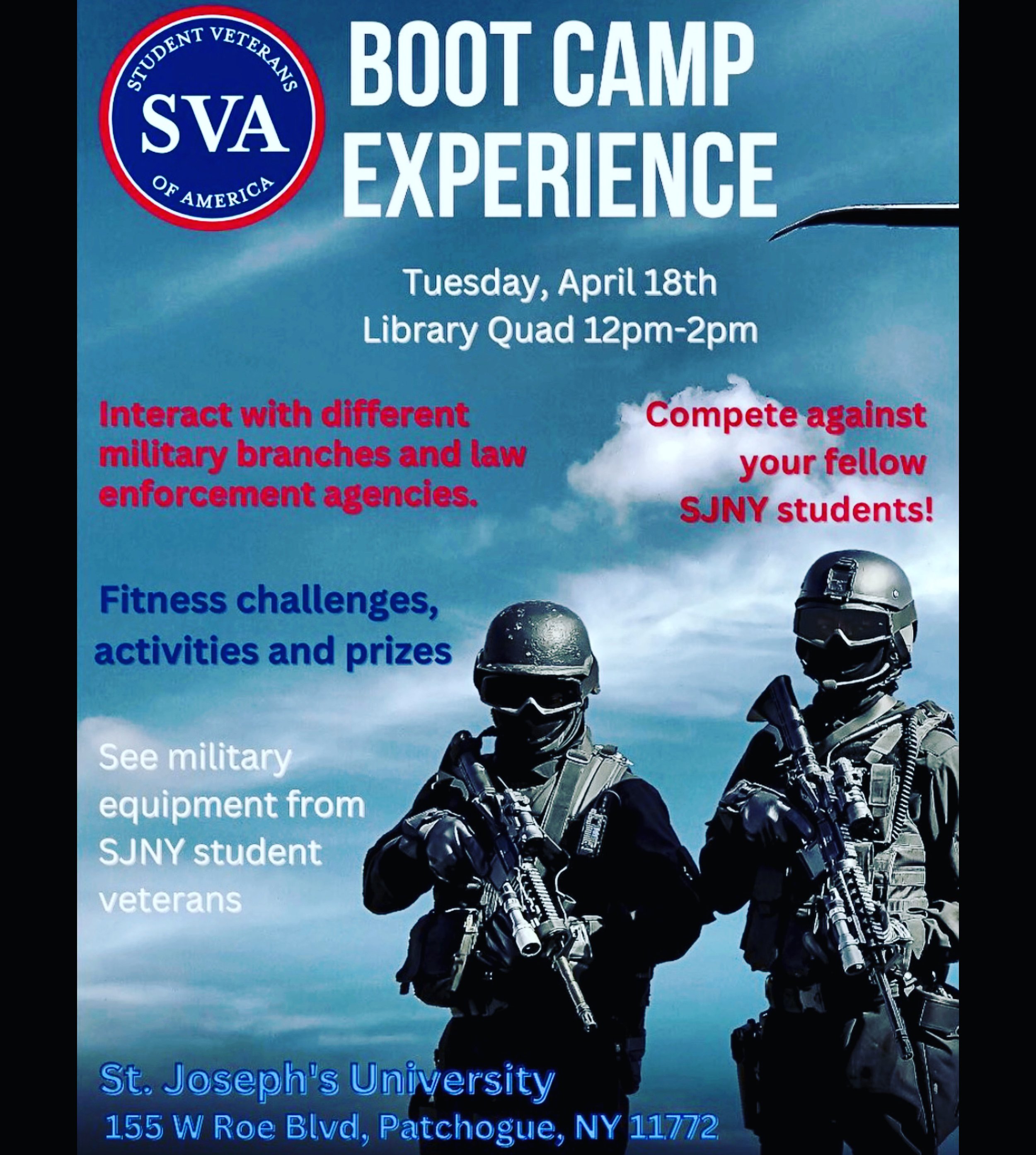 Student Veterans of America at St. Joseph's University - Boot Camp Experience 