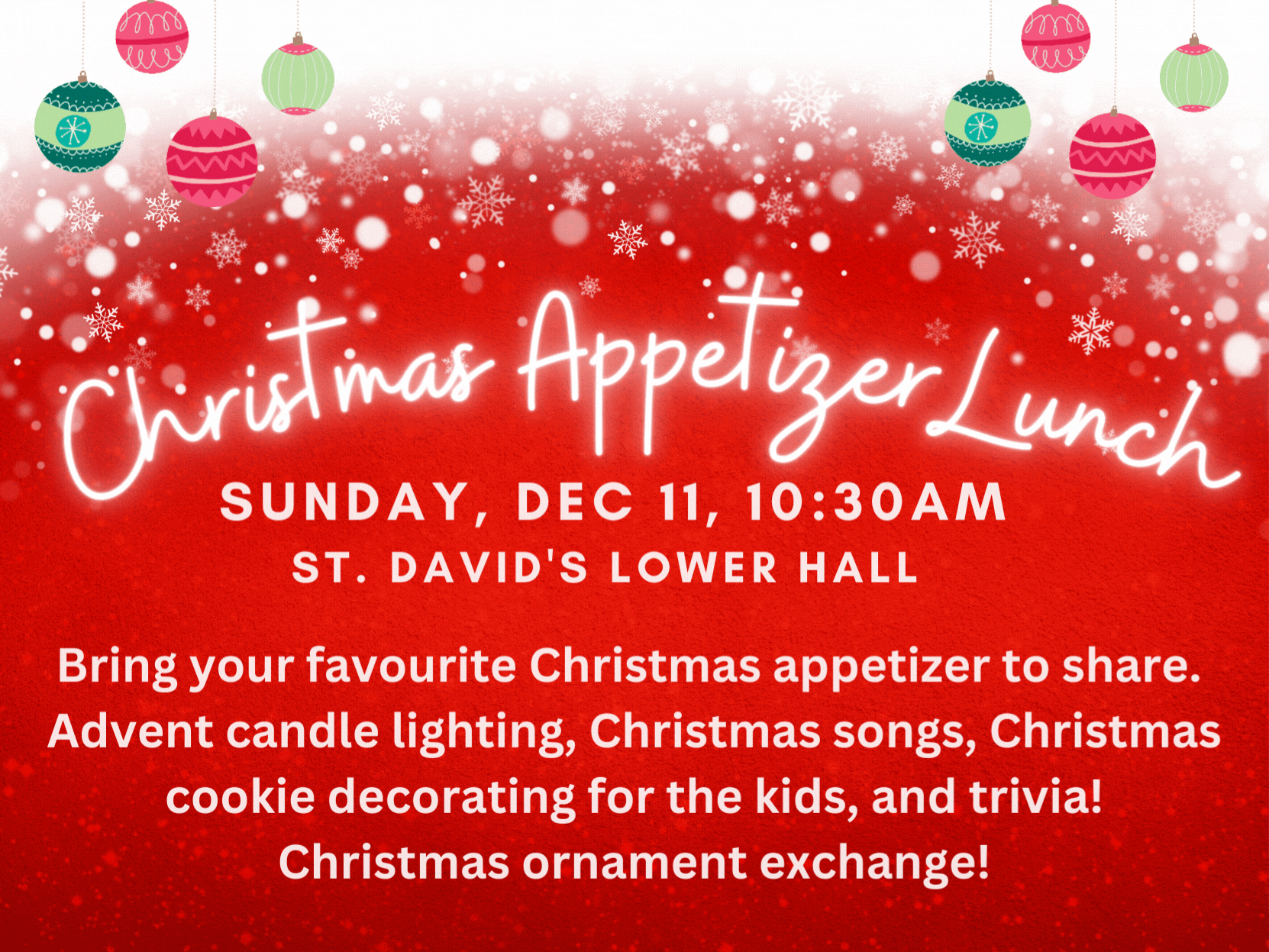 Christmas Appetizer Lunch