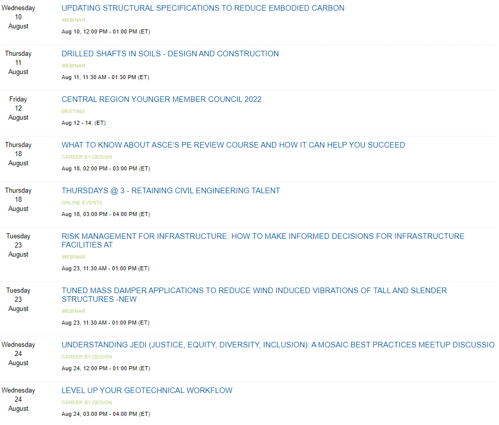 August Society Webinars 