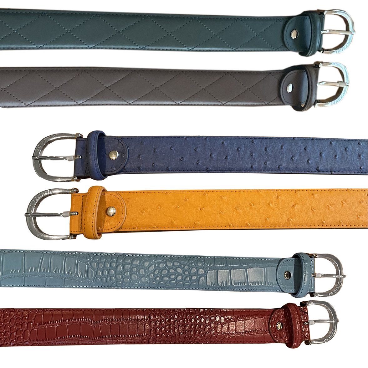 Silver Buckle Leather Belts