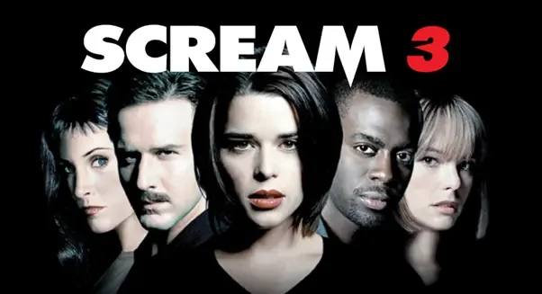Poster image of "Scream 3" with main characters' faces layered.