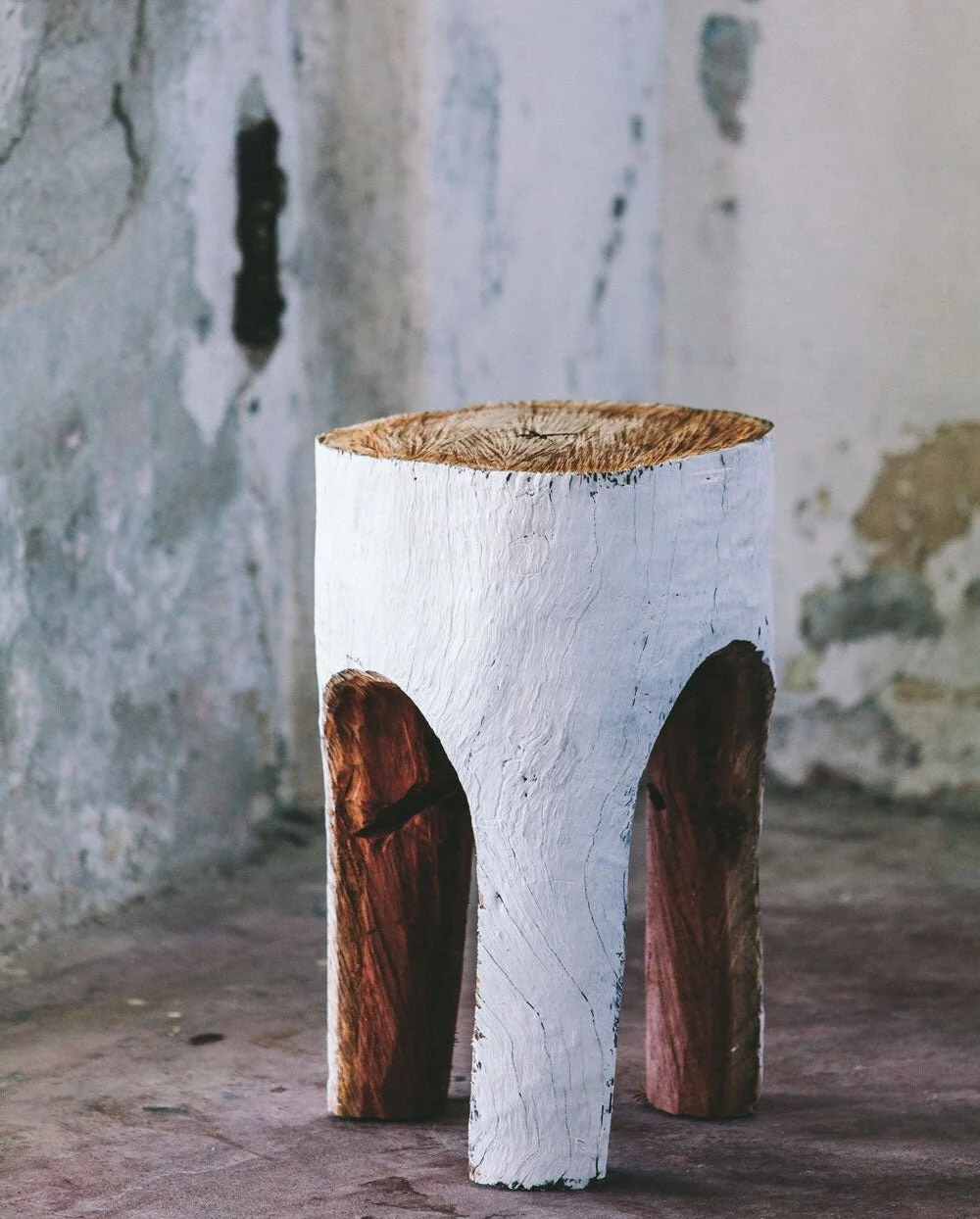 Beetle Track Wooden Stool