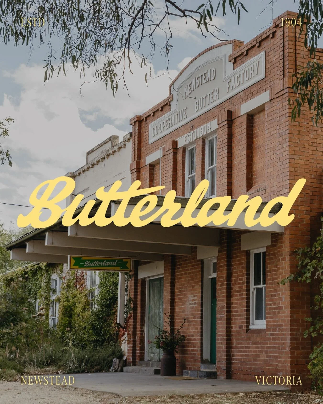 Butterland
A distinctive multi-purpose country event space based in Newstead, Victoria on Djaara Country. 
Bathhouse, Weddings, Workshops,  Exhibitions, Gigs, Location. Fabulous. 
.
New branding by @vincentcasey.studio 🙌
.
#butterland #eventspace #n