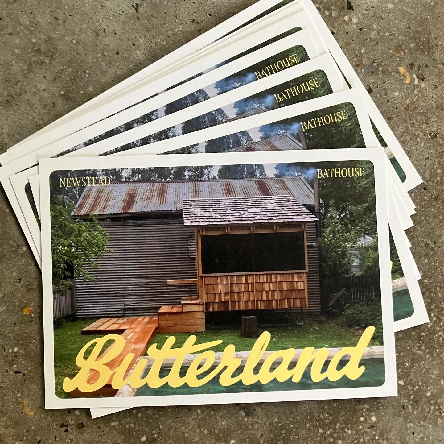 Butterland Bathhouse - Bath:Sauna:Plunge 🔥
.
Treat yourself. Bookings via website or link in bio 
.
Thanks @vincentcasey.studio for postcard design 🙌
.
#butterland #bathhouse #sauna #plunge #wellbeing #treatyourself #care #nature #tranquil #rest #r
