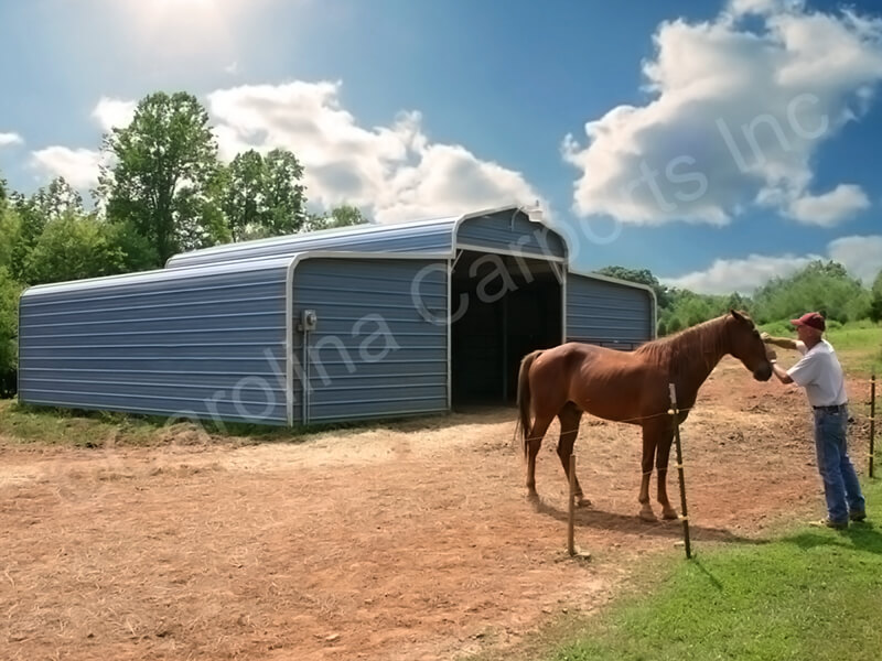 Regular Roof Style Horse Barn with Horizontal Gable Ends