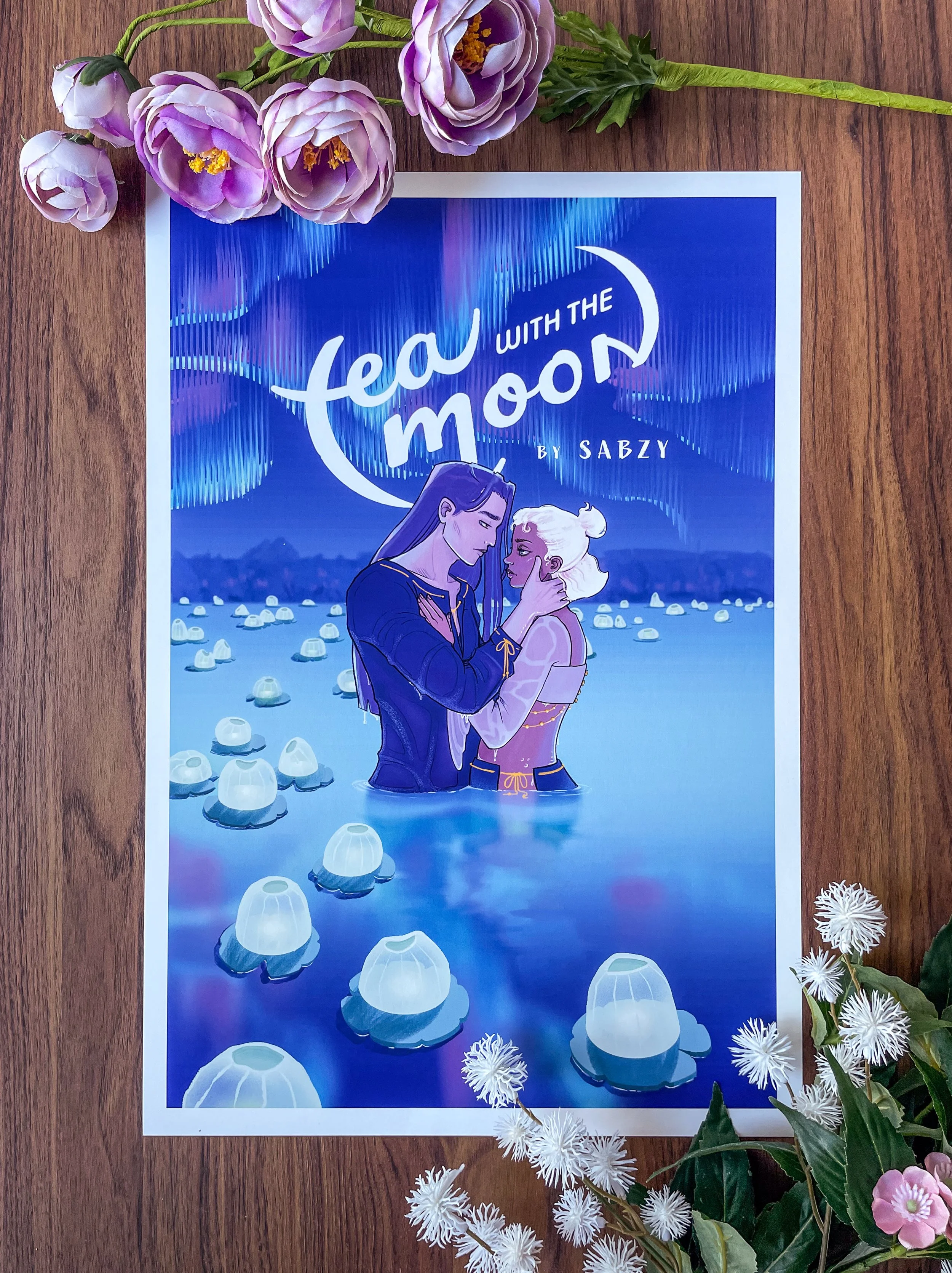 Tea with the Moon - Matte Art Print