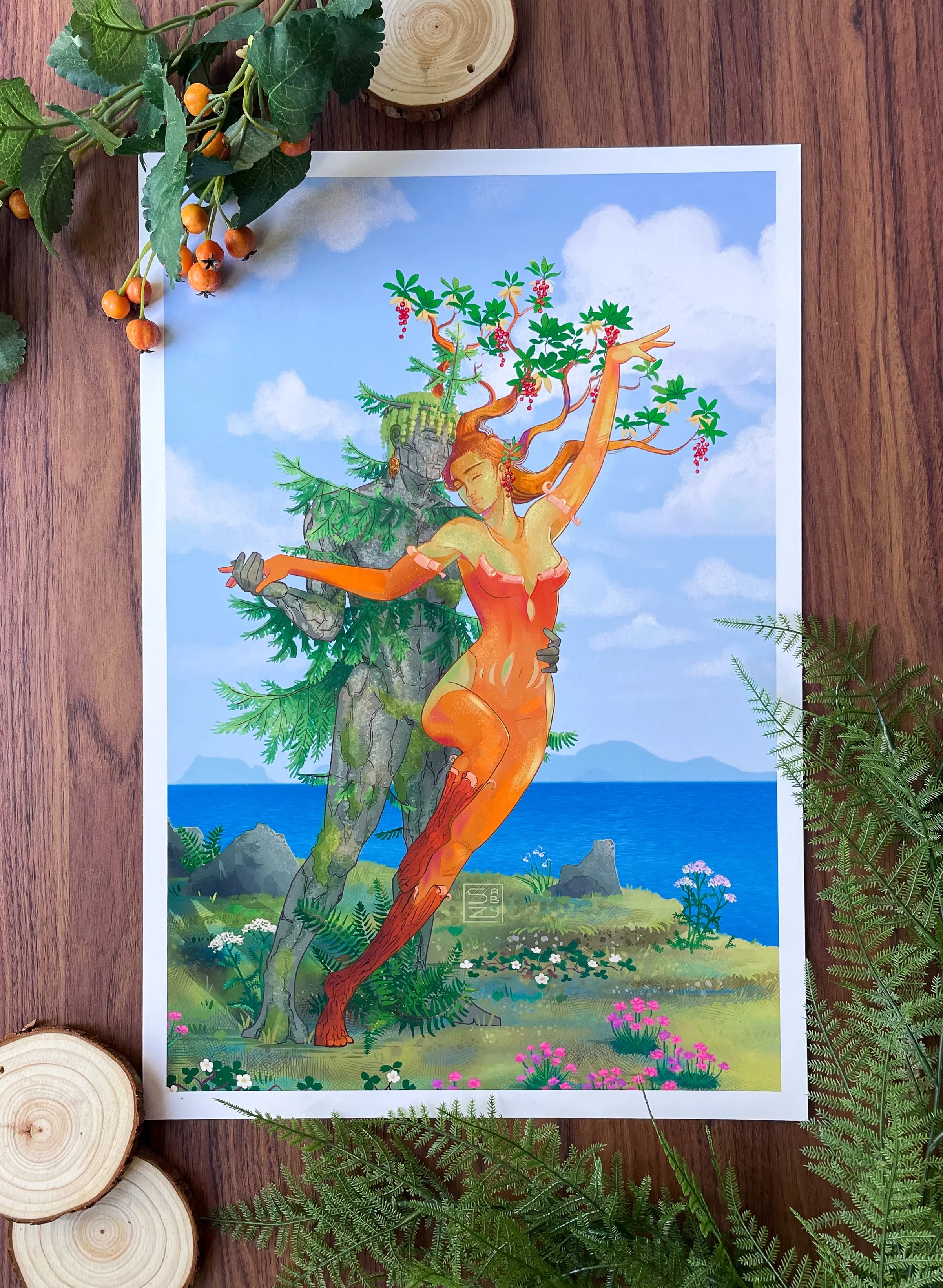 Lovers by the Sea - Matte Art Print