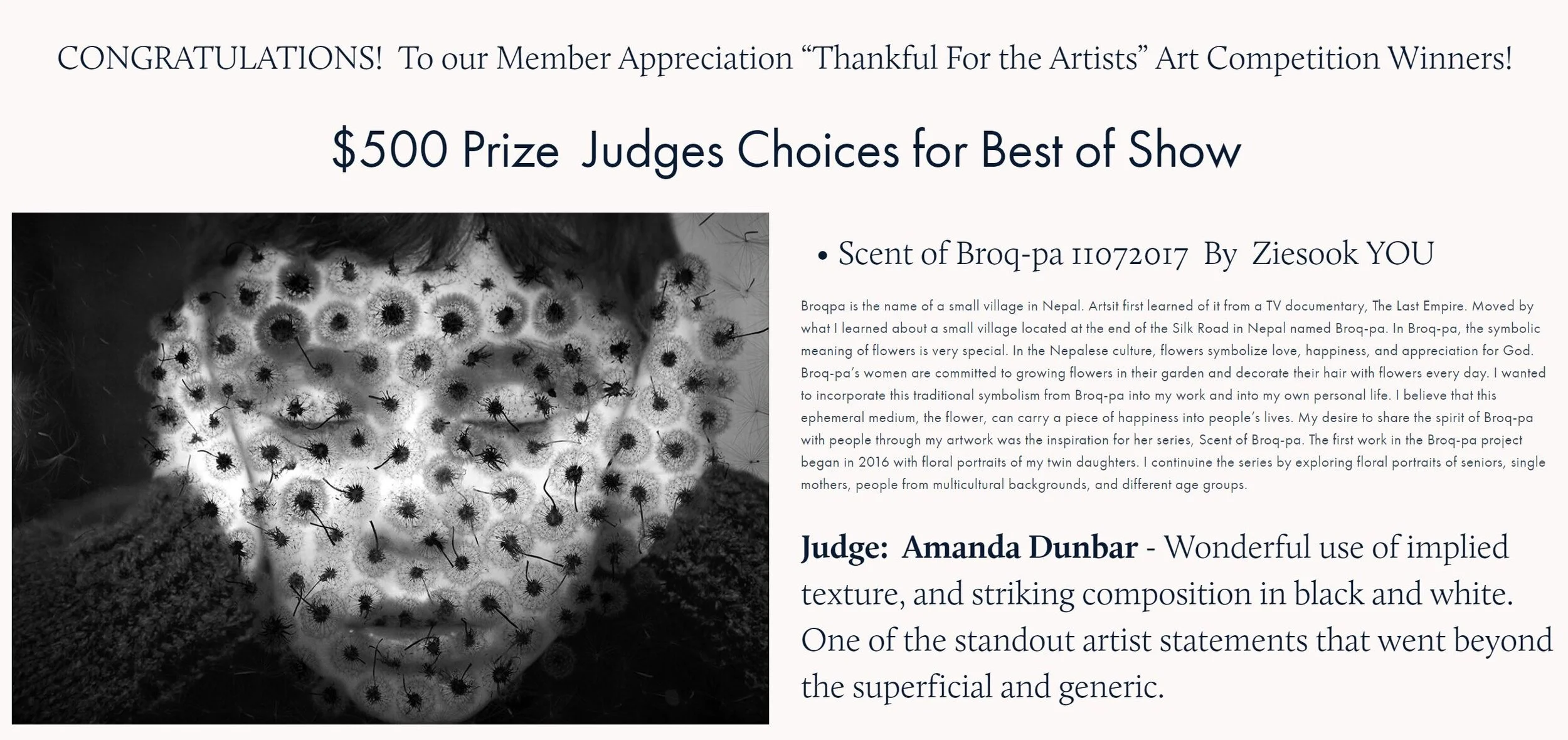 thankful for the artists art contest 