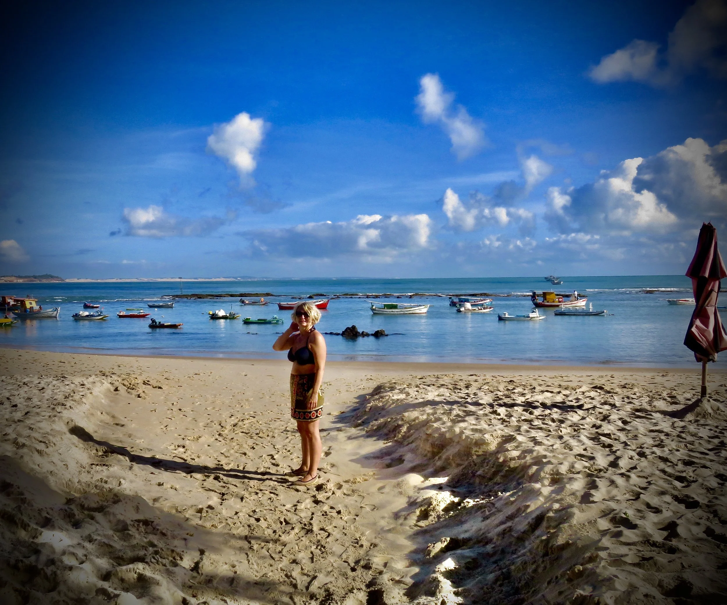 Milevis med badestrender og over 30 grader i vannet.