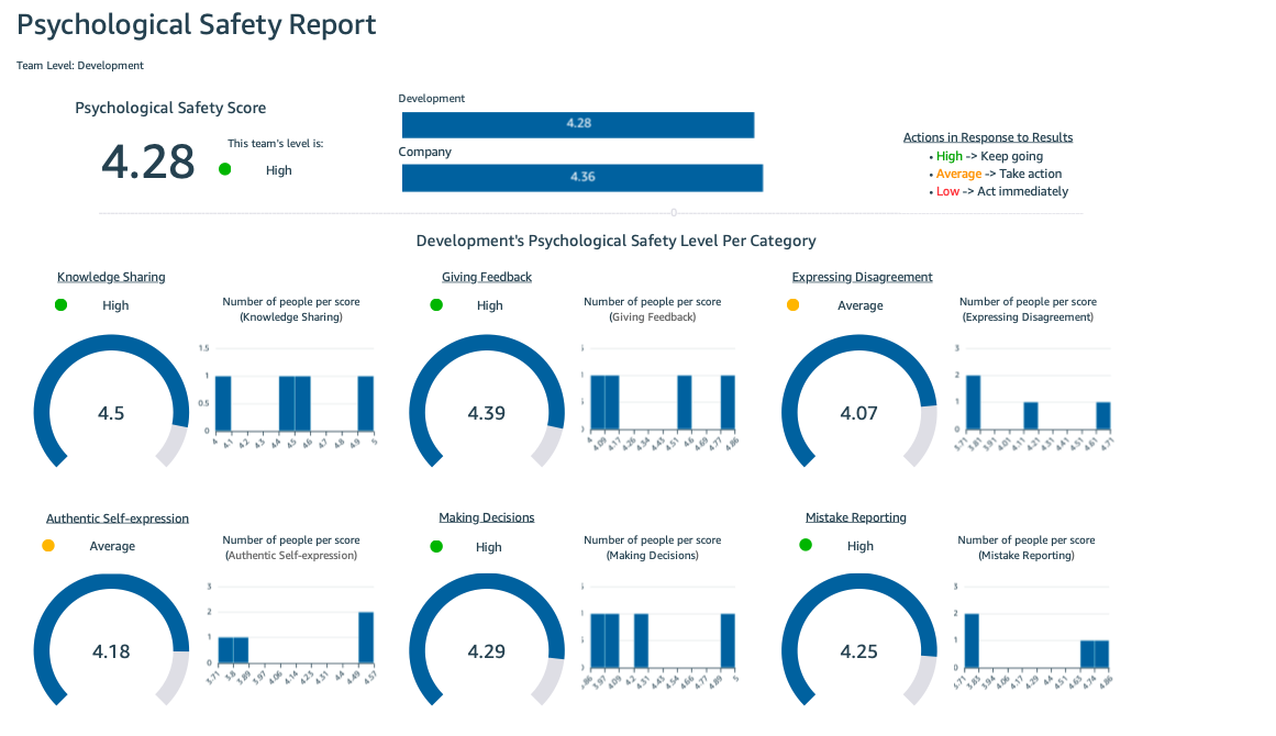 Example of team Psychological Safety report