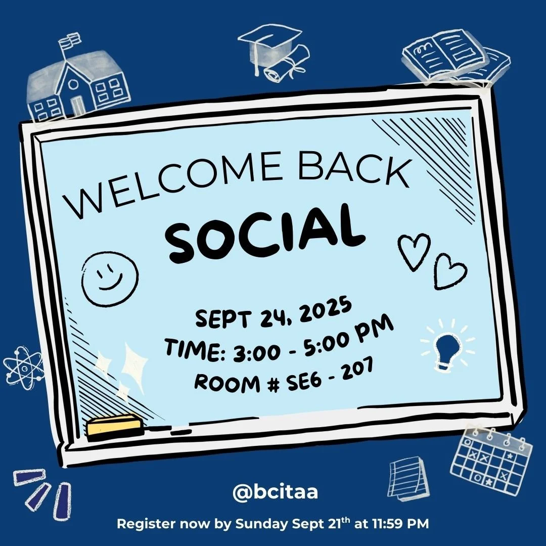 📚✨ Kick off the semester with some fun at our Welcome Back Social!
Come hang out, meet new people, and ease back into campus life 💬🎉

📍 SE6-207
🕒 3:00 &ndash; 5:00 PM
🗓️ Register by Sunday, Sept 21 @ 11:59 PM!
🔗 Link in bio

*If you cannot mak