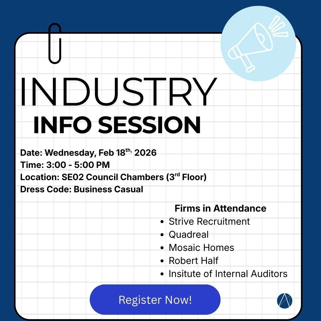 The BCITAA is excited to invite you to our Industry Info Session! This is your chance to connect directly with firms actively hiring for industry accountants. Come prepared to engage with industry leaders, discover career paths you hadn&rsquo;t consi