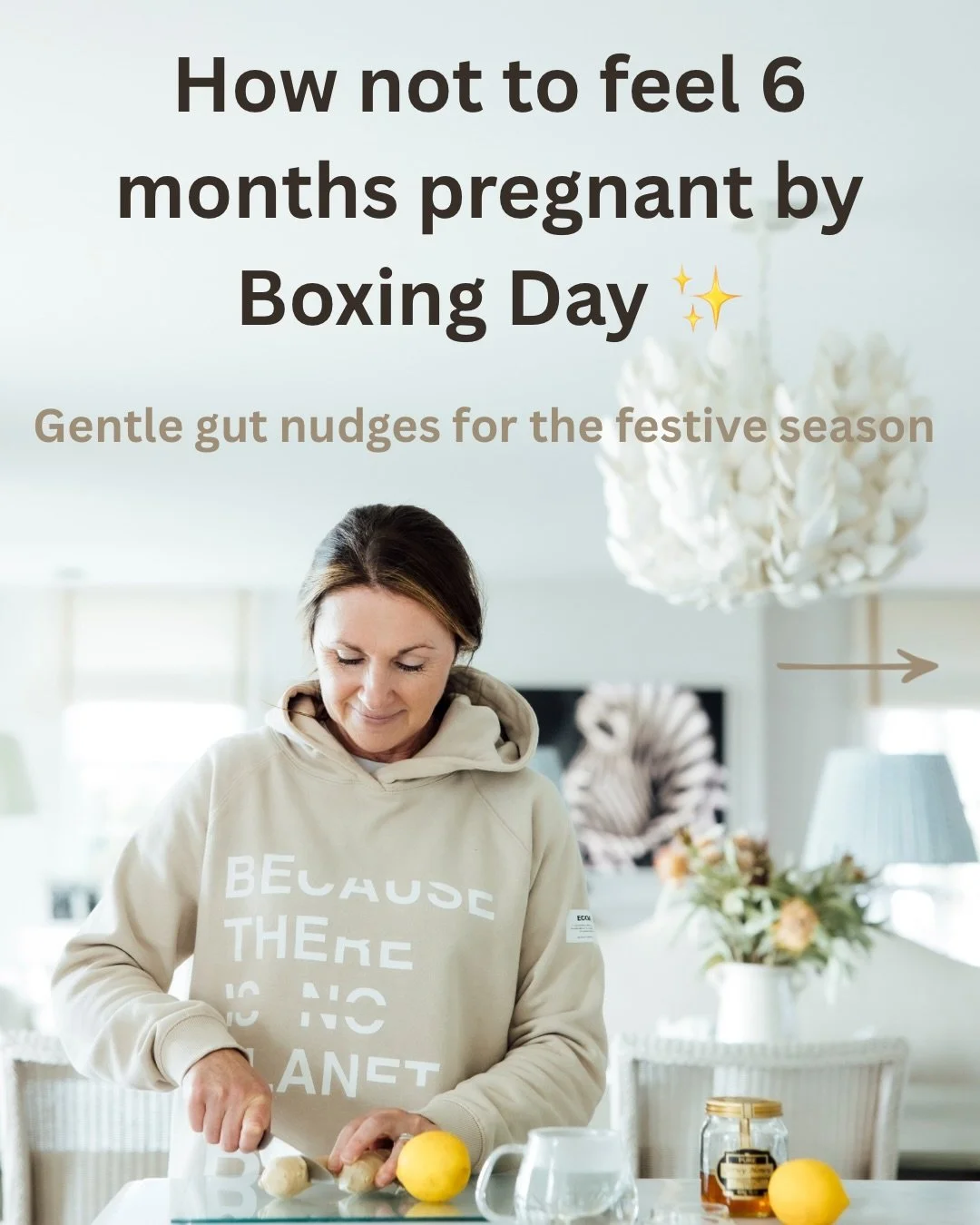 How not to feel 6 months pregnant by Boxing Day 🎄✨

This isn&rsquo;t about being &lsquo;good&rsquo; over Christmas.
Or skipping the roast.
Or turning festive food into a moral issue.

It&rsquo;s about gentle gut nudges -
the kind that help you enjoy