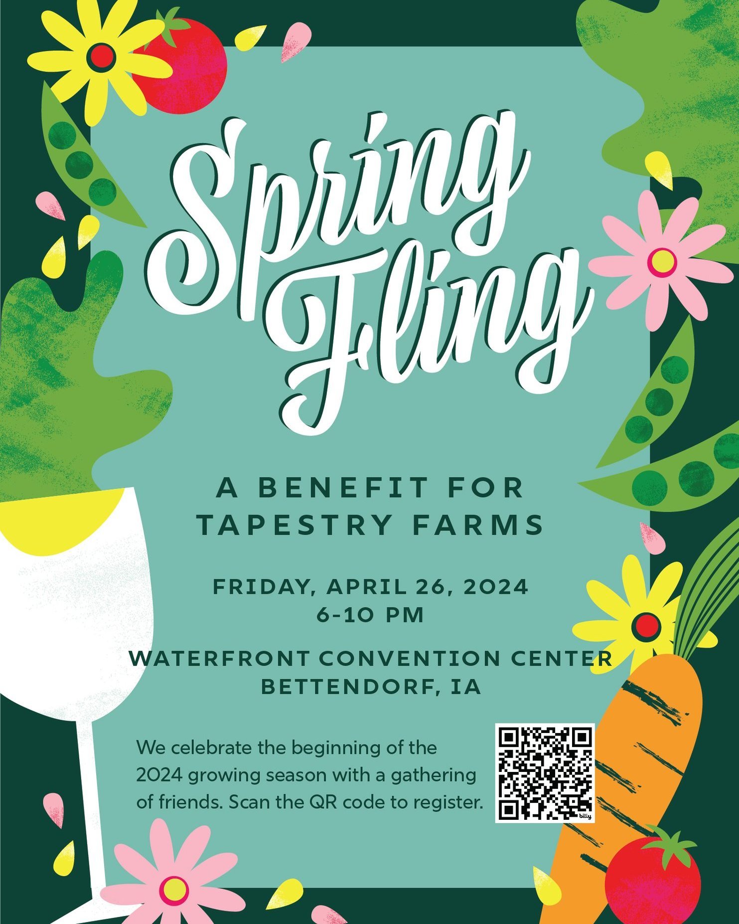 A week from tonight (4/26) we'll gather in a beautiful setting to hear inspiring stories, enjoy food, music, and the opportunity to give. The Tapestry Farms Spring Fling will be an evening of celebration and of looking forward to the future of welcom