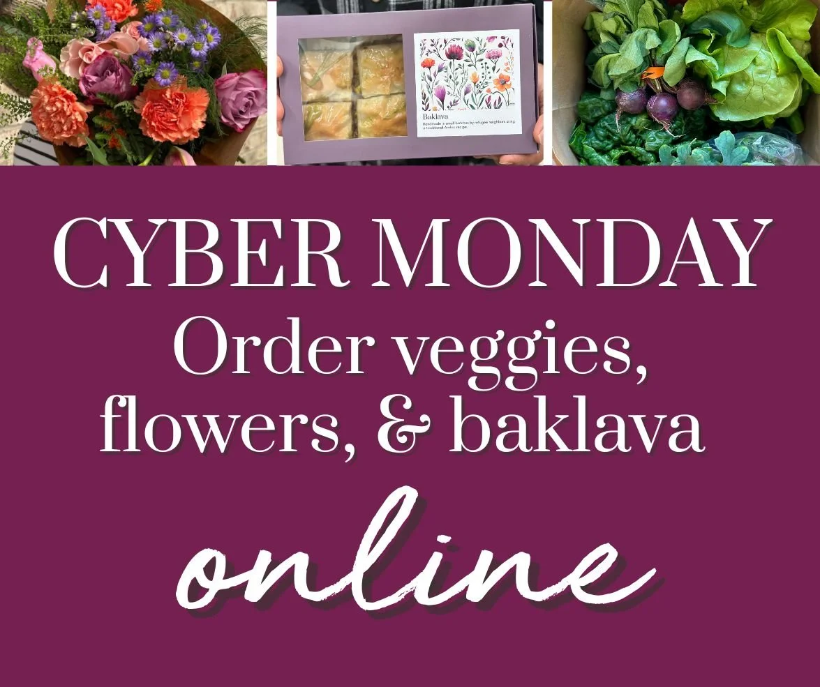 Celebrate Cyber Monday with Tapestry Farms! 💜

Hop online and invest in something fresh, local, and full of purpose! Tapestry Farms is open for online orders. Here&rsquo;s what you&rsquo;ll find in our online store:

💐 Beautiful bouquets for the ho
