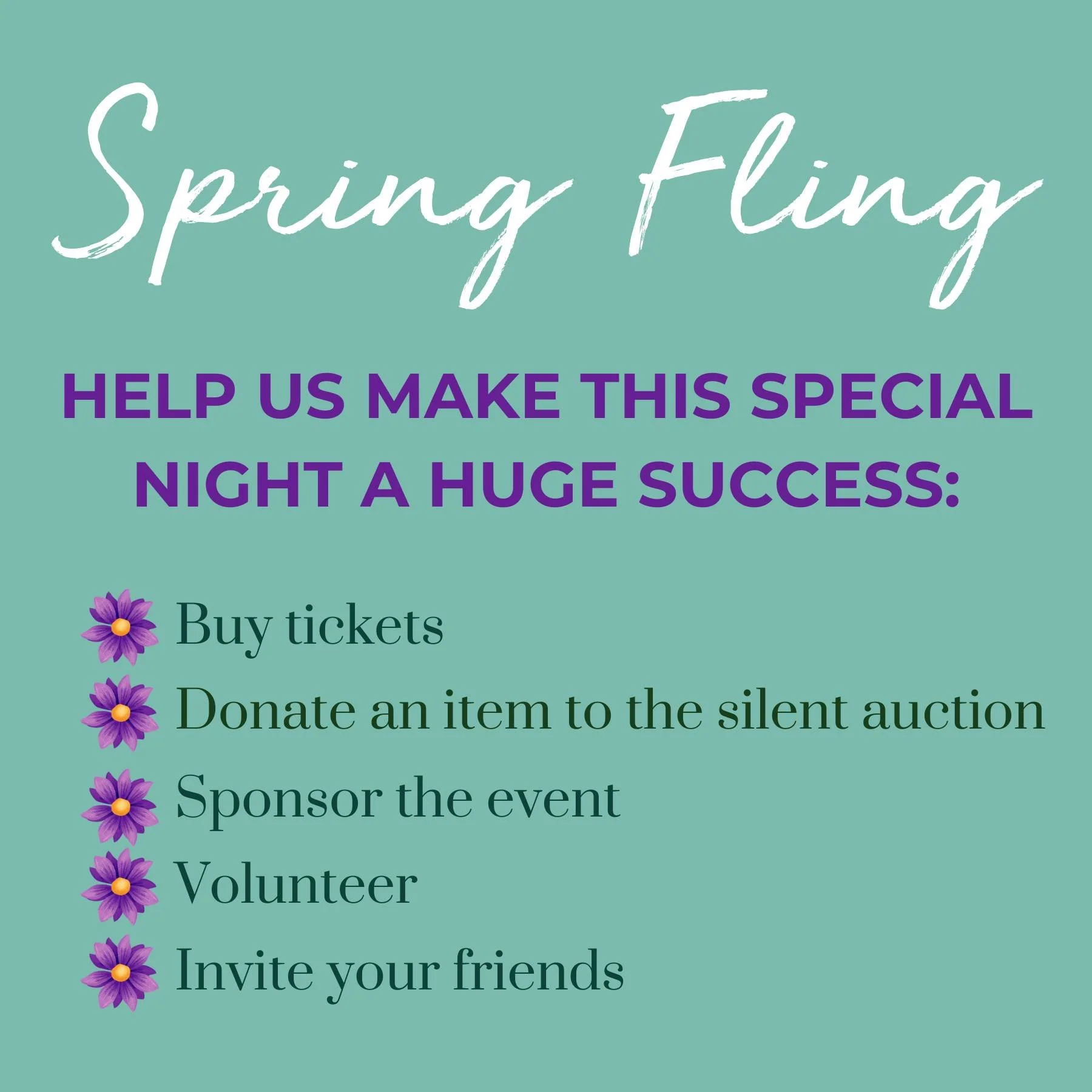 Yes, the QCA all but shut down today because of a mid-March blizzard...BUT spring will eventually find us!! When it does, we want YOU to be ready to celebrate with us at our annual Spring Fling gathering!

This year's fundraiser will take place on Ma
