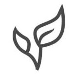 Simple black and white plant or leaf icon.